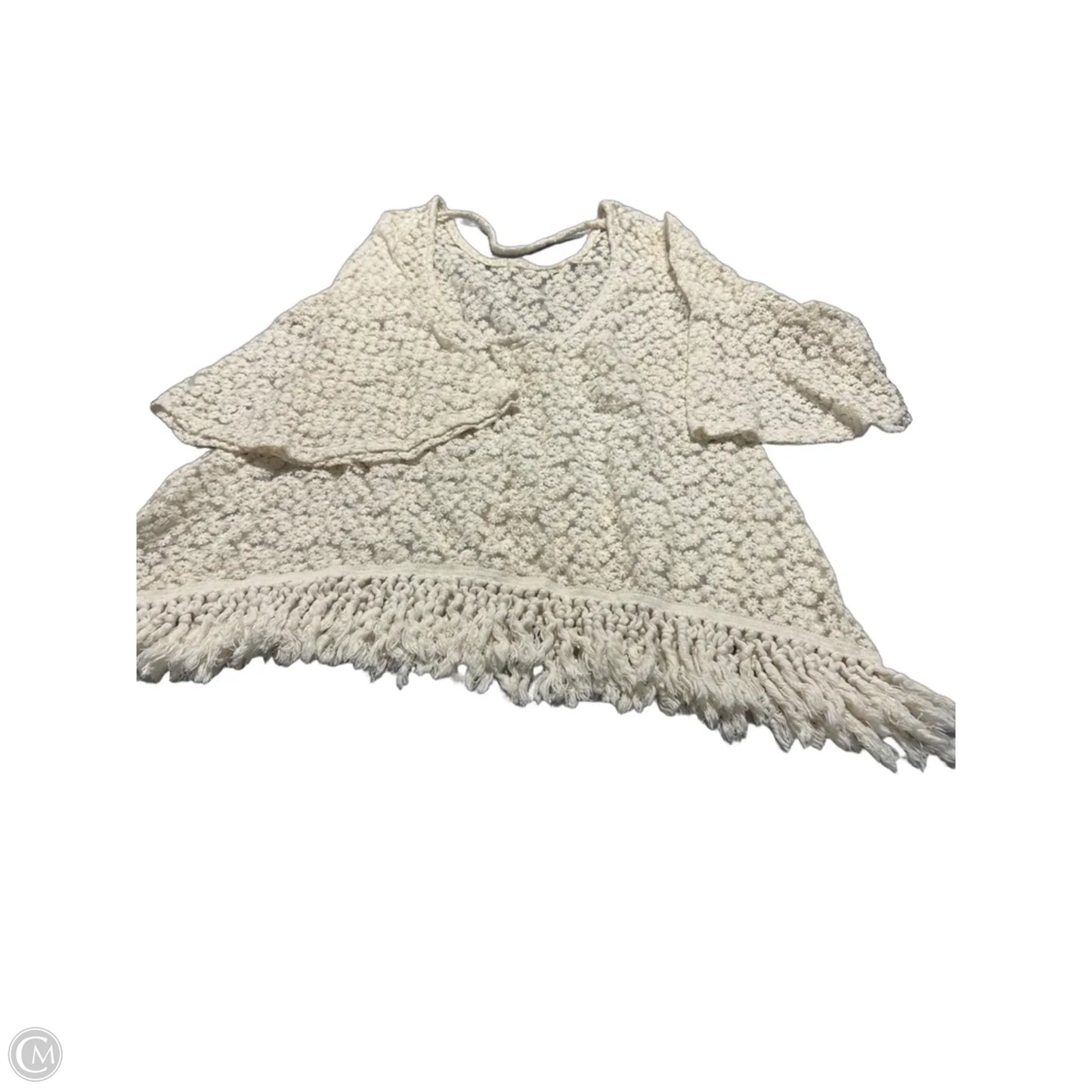 Top Long Sleeve By Cmc In Cream, Size: M