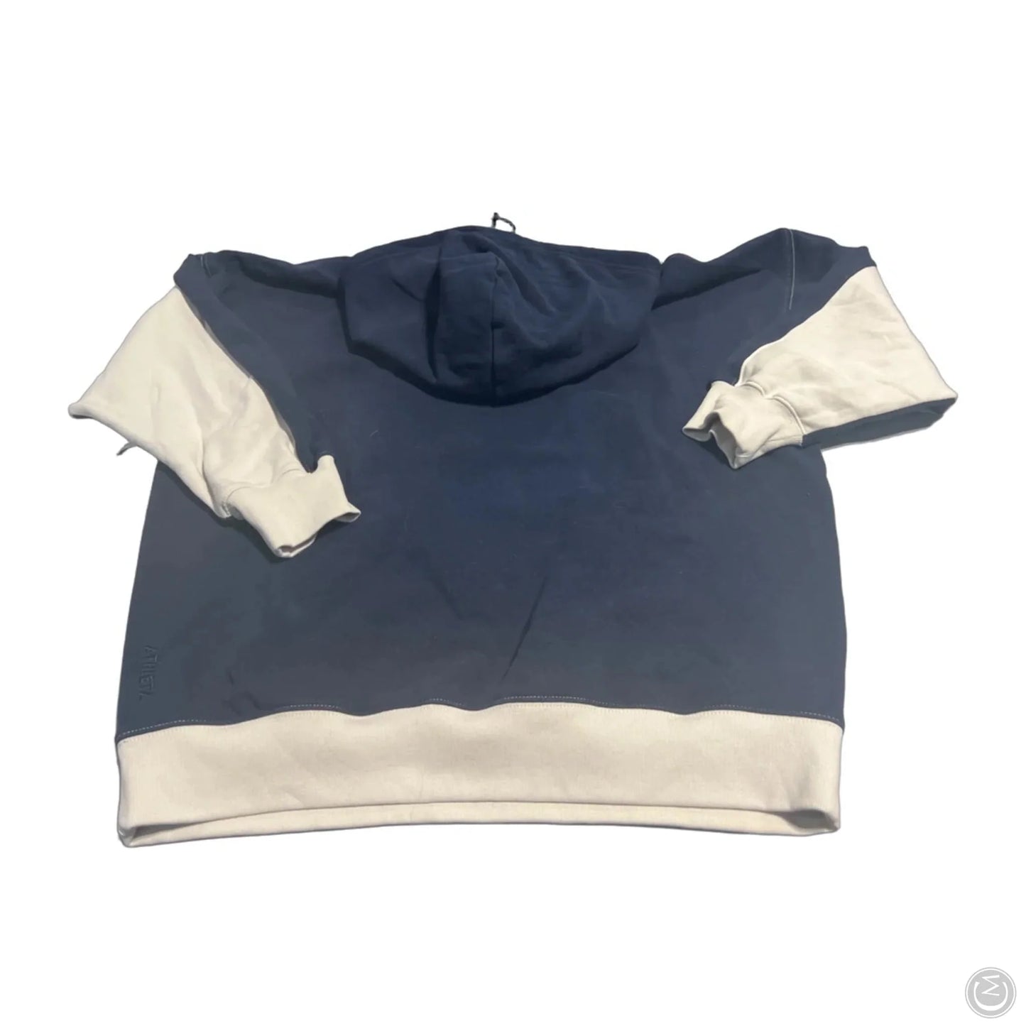 Sweatshirt Hoodie By Athleta In Blue & Cream, Size: S