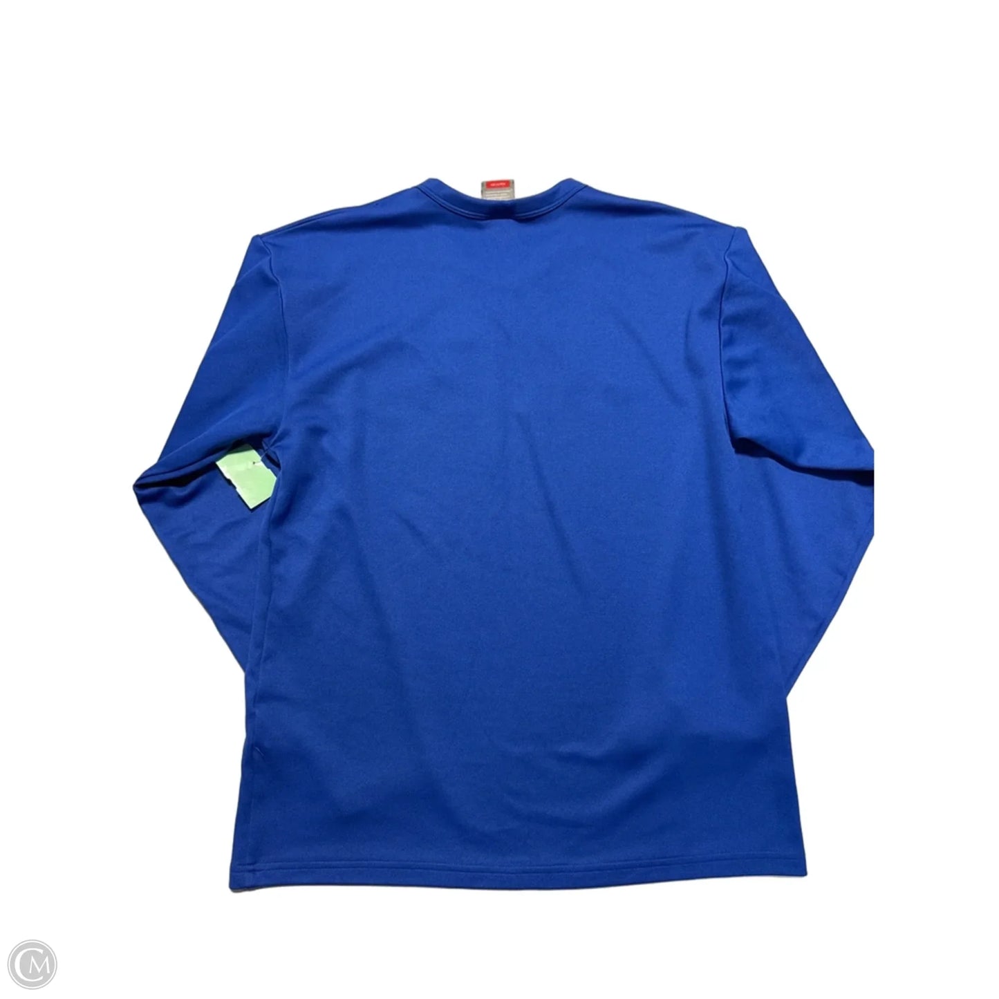Athletic Top Long Sleeve Collar By Nike In Blue, Size: S