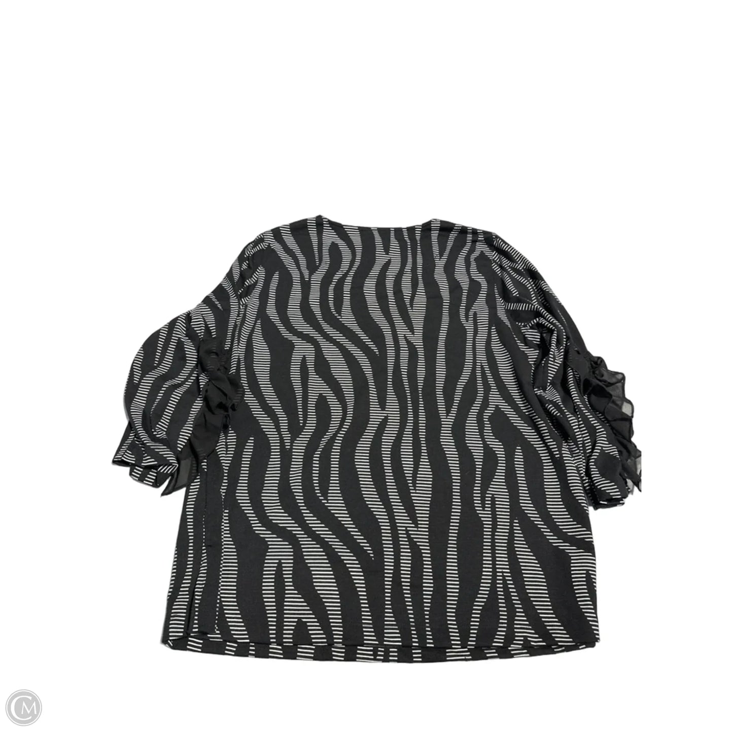 Top 3/4 Sleeve By Multiples In Black & Grey, Size: L