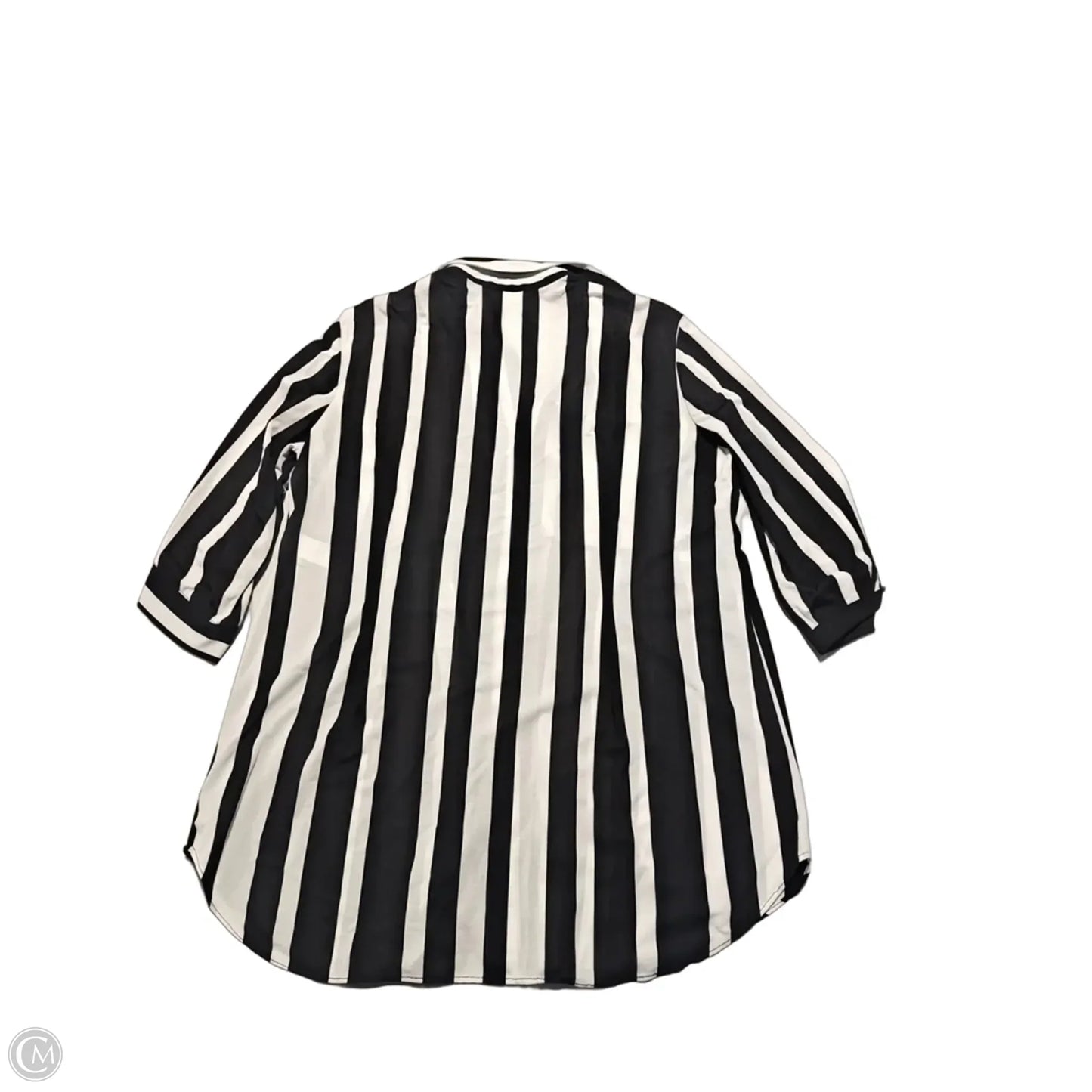 Top 3/4 Sleeve By Nygard Peter In Black & White, Size: L