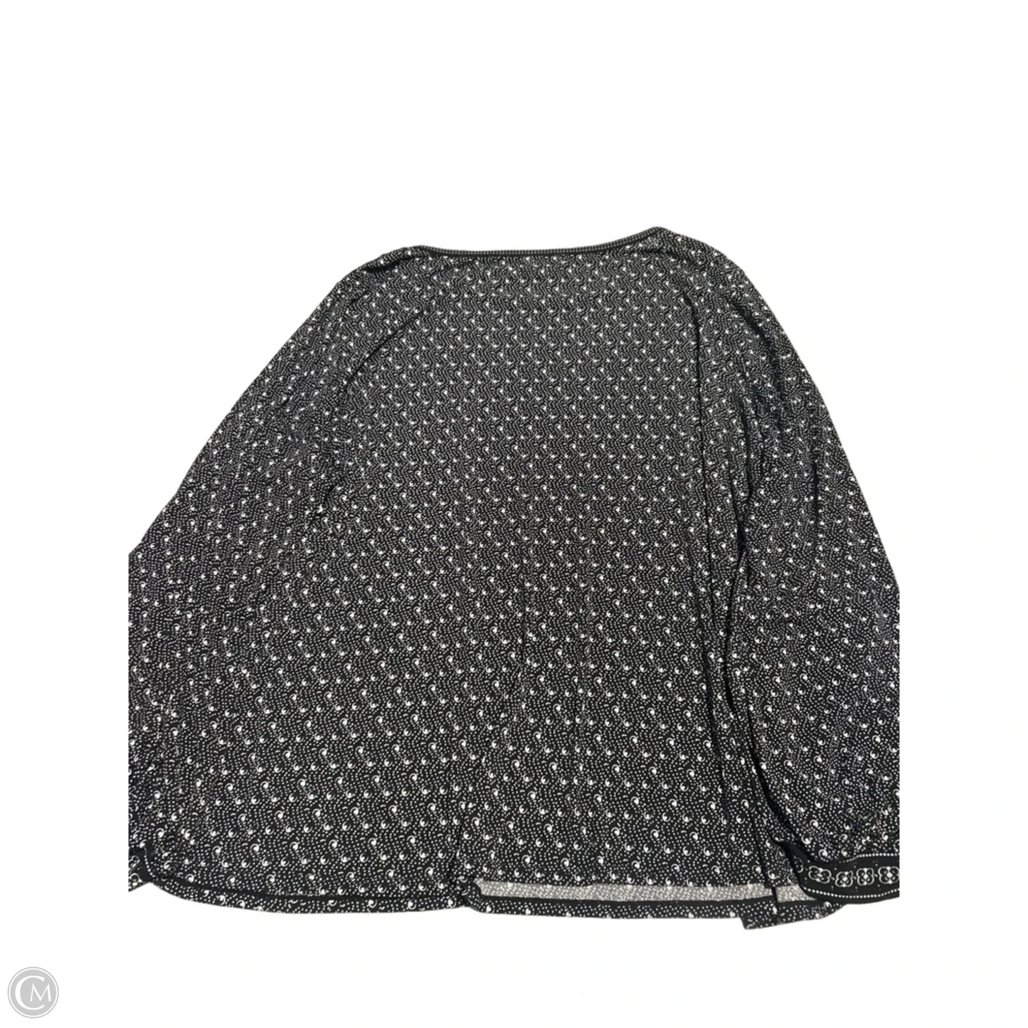 Top Long Sleeve By Max Studio In Black & White, Size: 2x