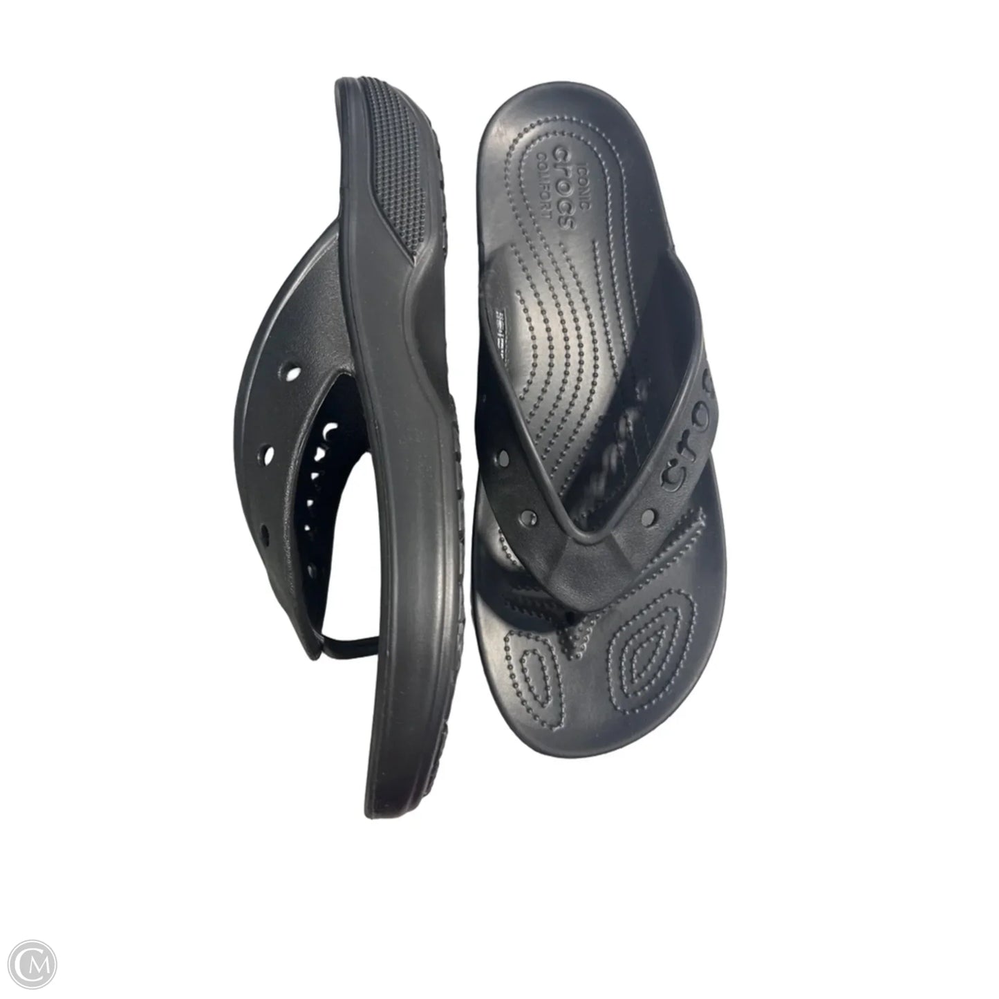 Sandals Flats By Crocs In Black, Size: 12