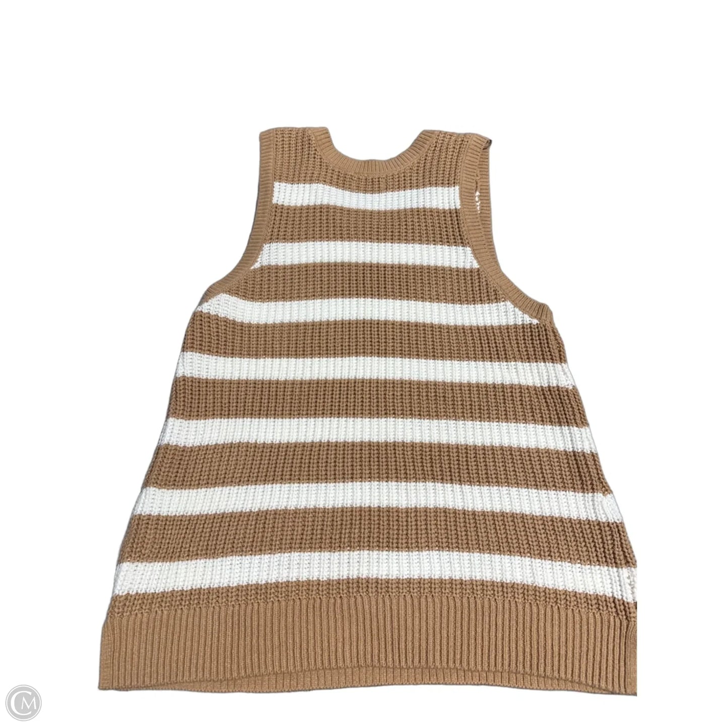Tank Top By Sonoma In Tan & White, Size: 1x
