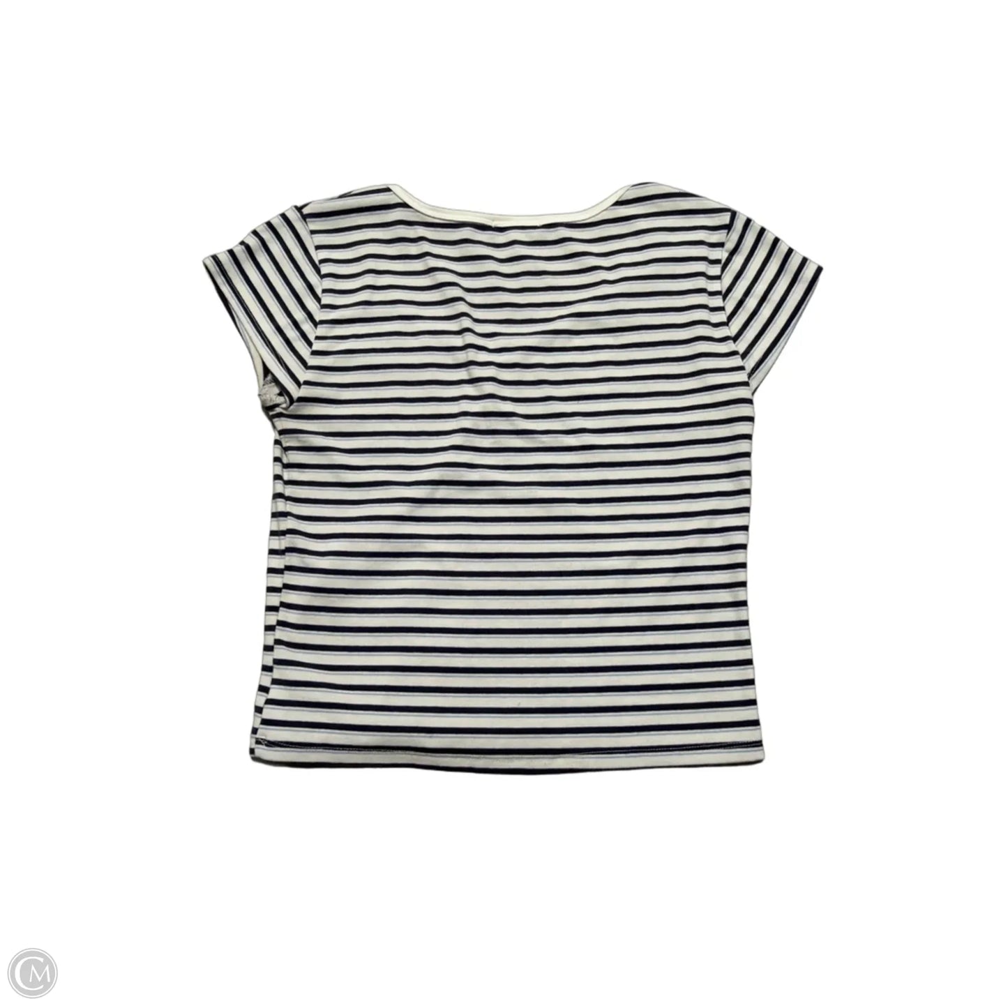 Top Short Sleeve By Pink Rose In Blue & White, Size: L