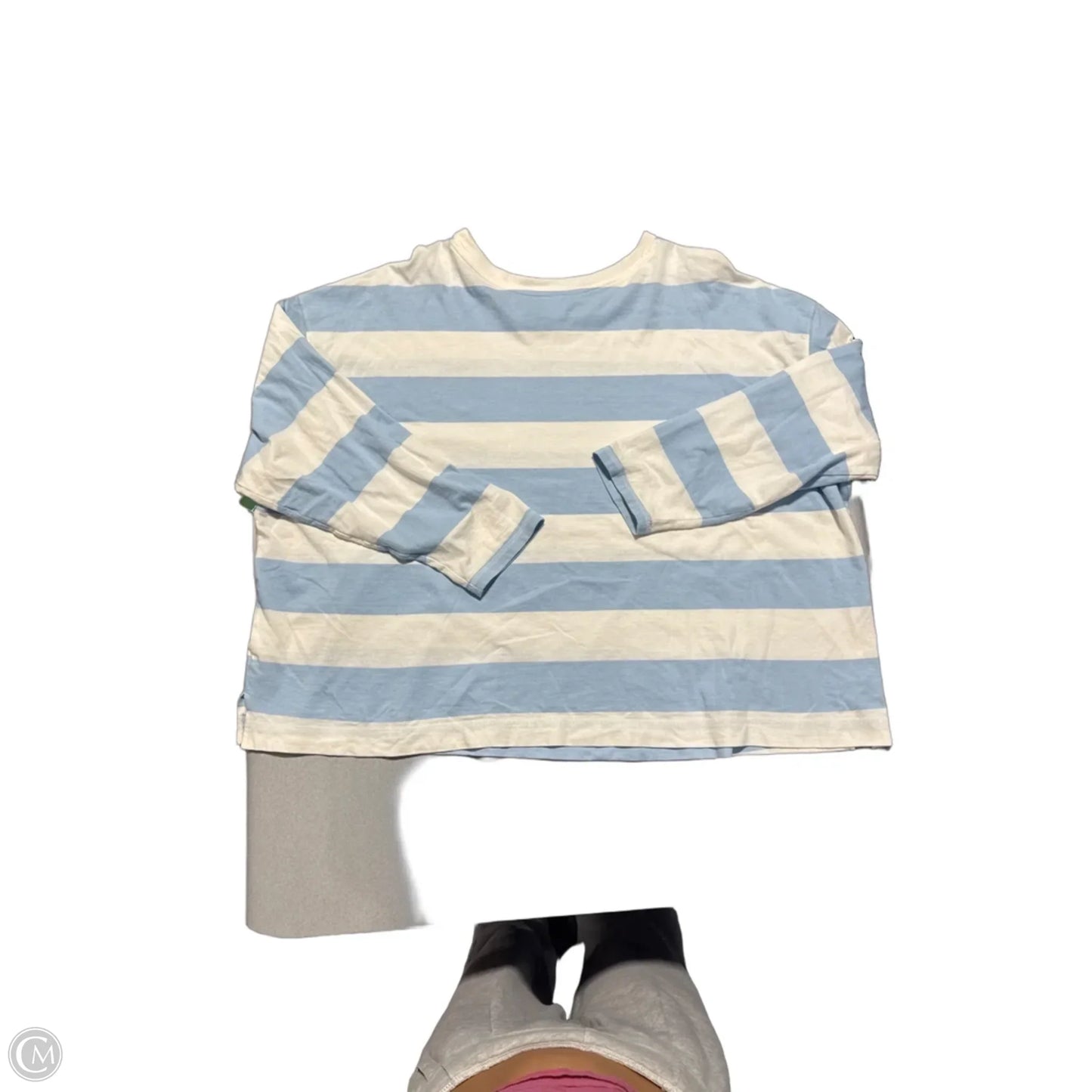 Top Long Sleeve By Old Navy In Blue & White, Size: 3x