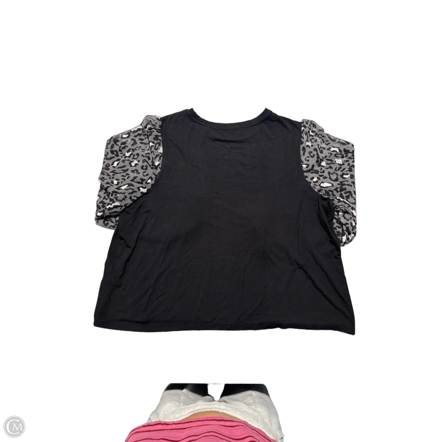 Top Long Sleeve By Tahari In Black & Grey, Size: 3x