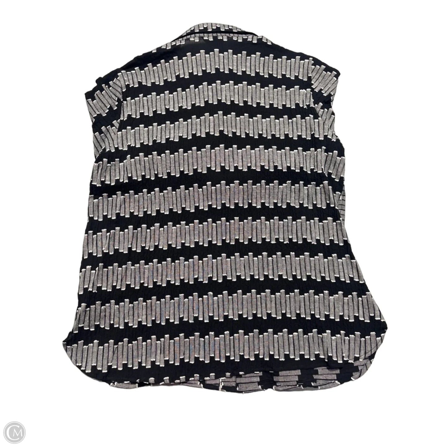Top 3/4 Sleeve By Ali Miles In Black & White, Size: L