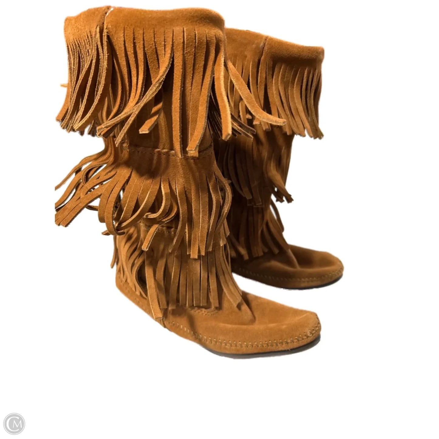 Boots Knee Flats By Minnetonka In Brown, Size: 8