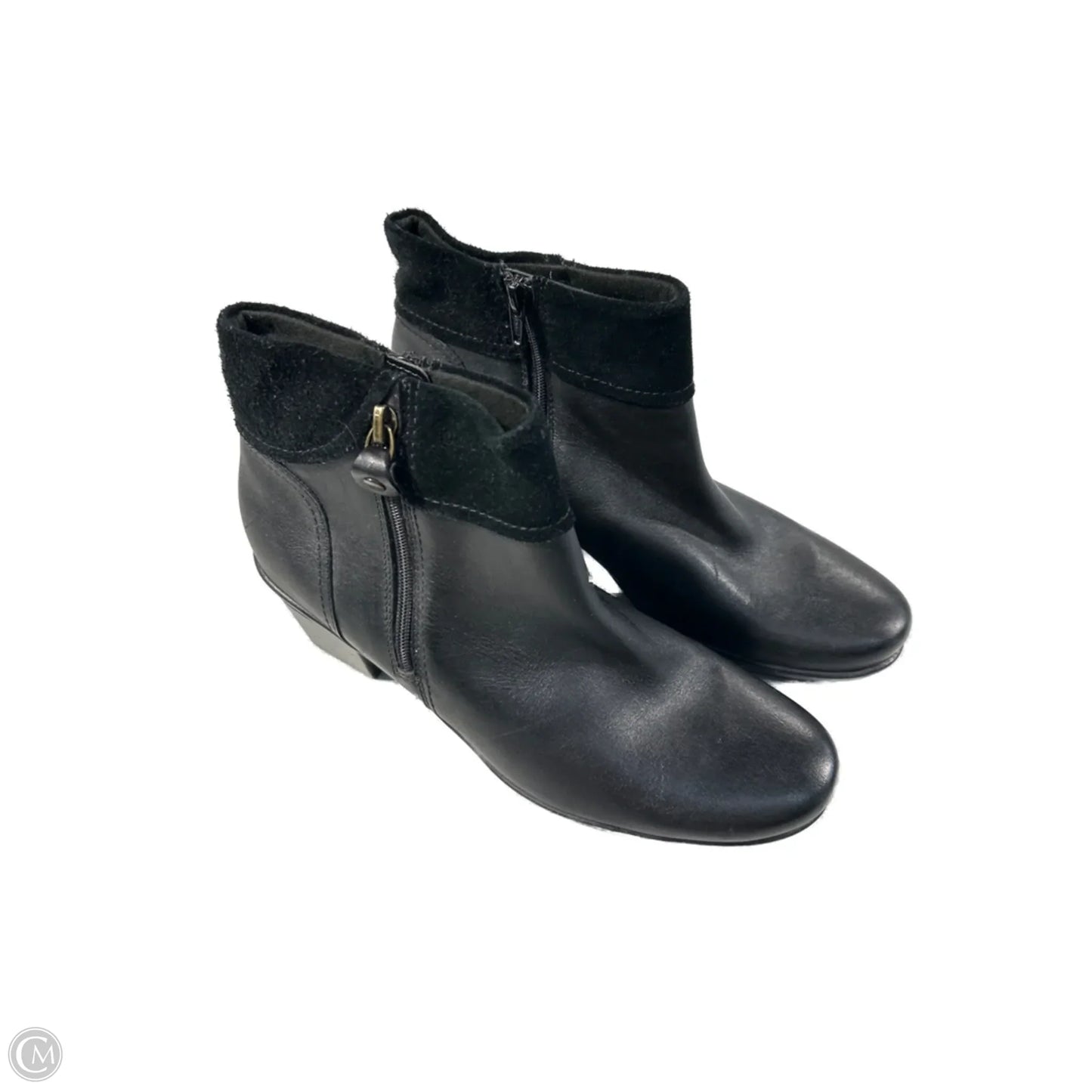 Boots Ankle Flats By Clarks In Black, Size: 9