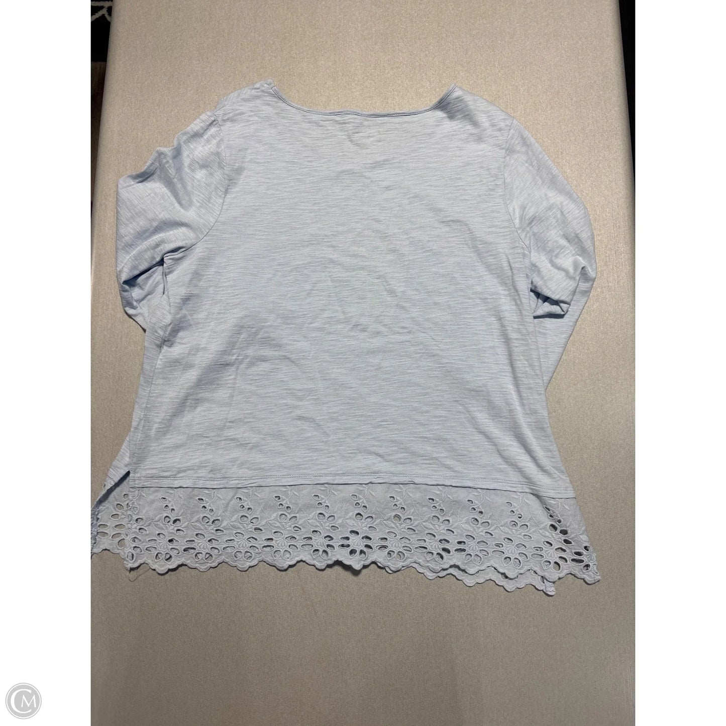 Top 3/4 Sleeve By Chicos In Blue, Size: L