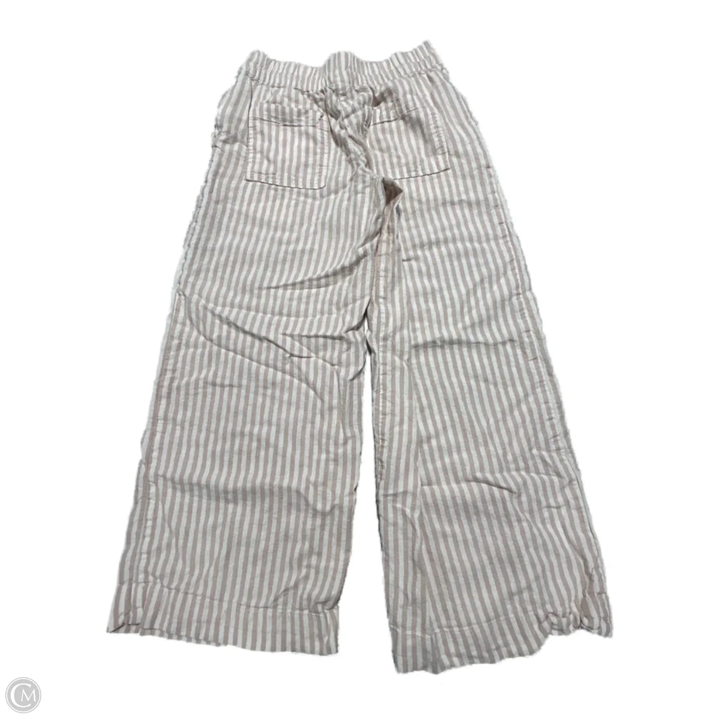 Pants Linen By A New Day In Striped Pattern, Size: Xs