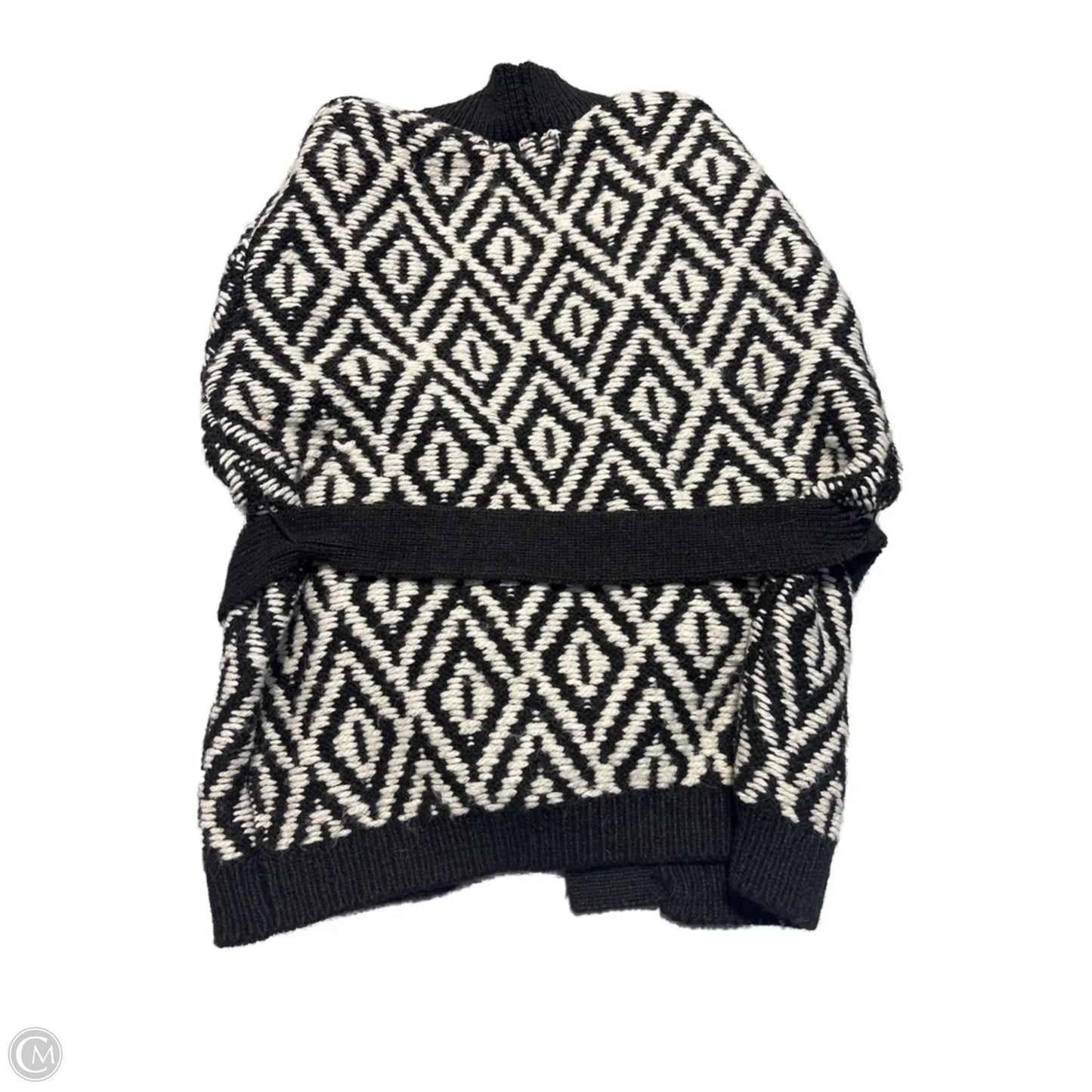 Sweater Cardigan By H&m In Black & White, Size: S