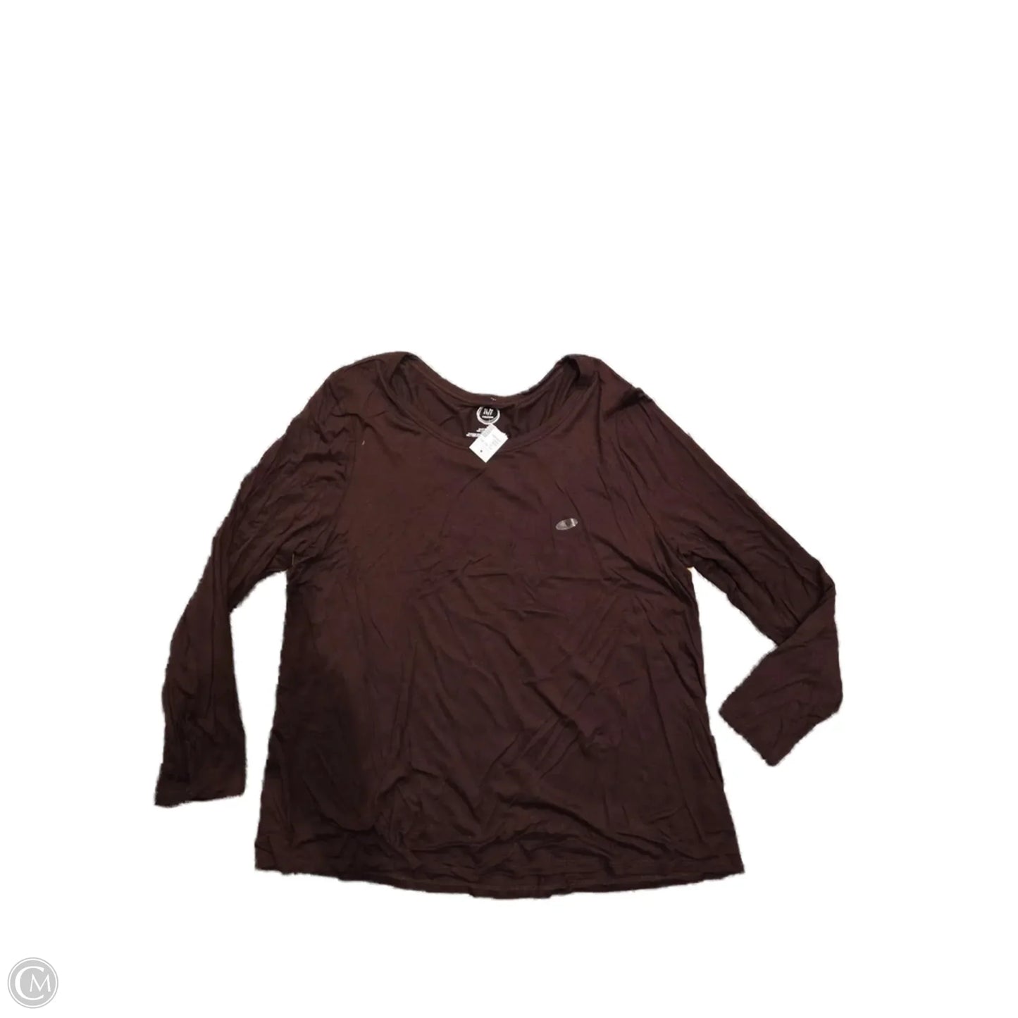 Top Long Sleeve Basic By Maurices In Maroon, Size: 1x