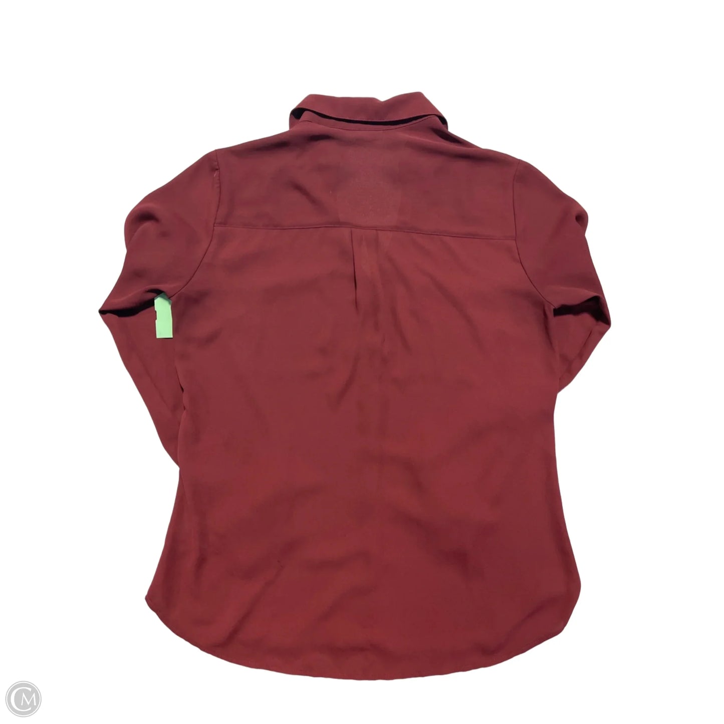 Blouse Long Sleeve By Express In Maroon, Size: M