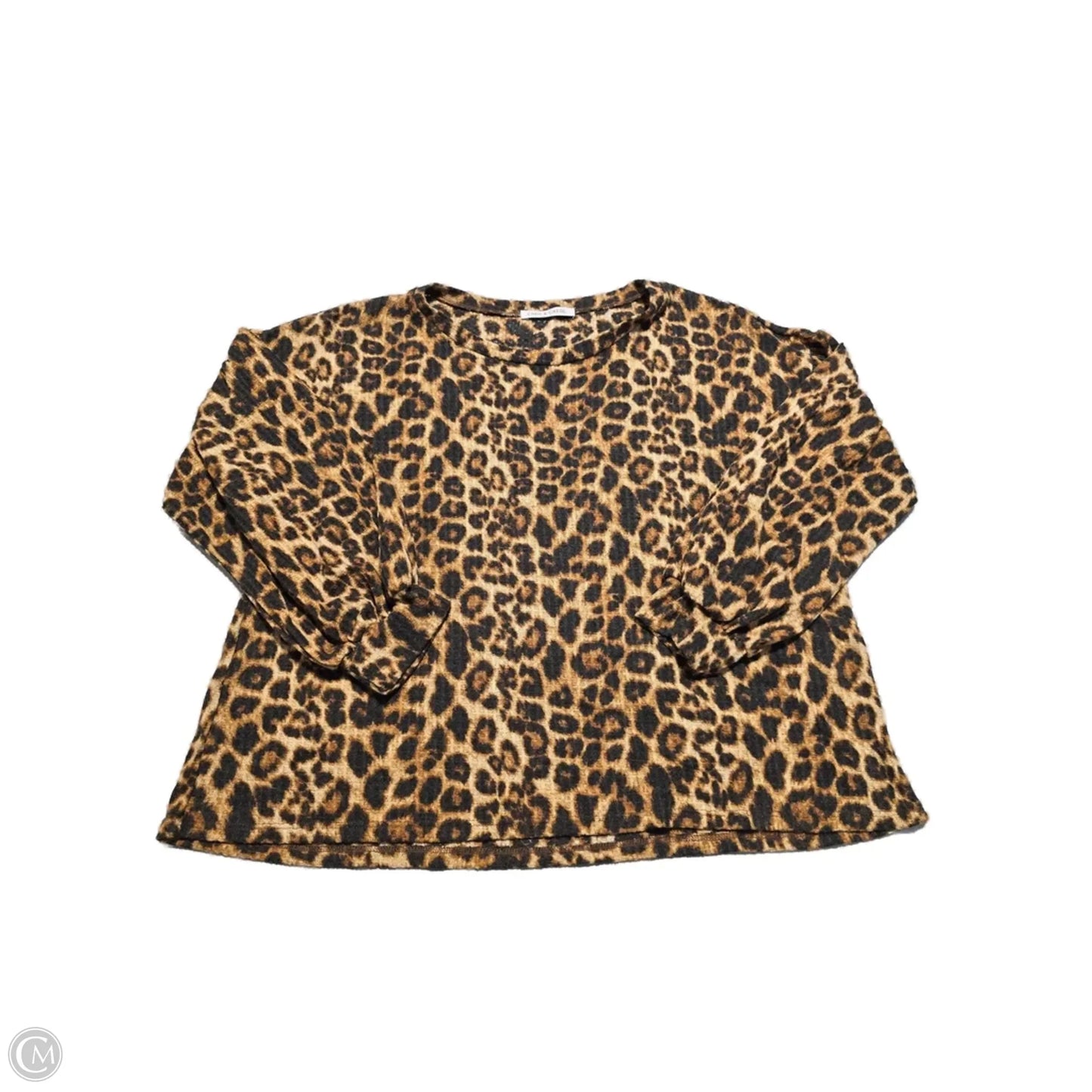 Top Long Sleeve Basic By Chris And Carol In Animal Print, Size: Xl