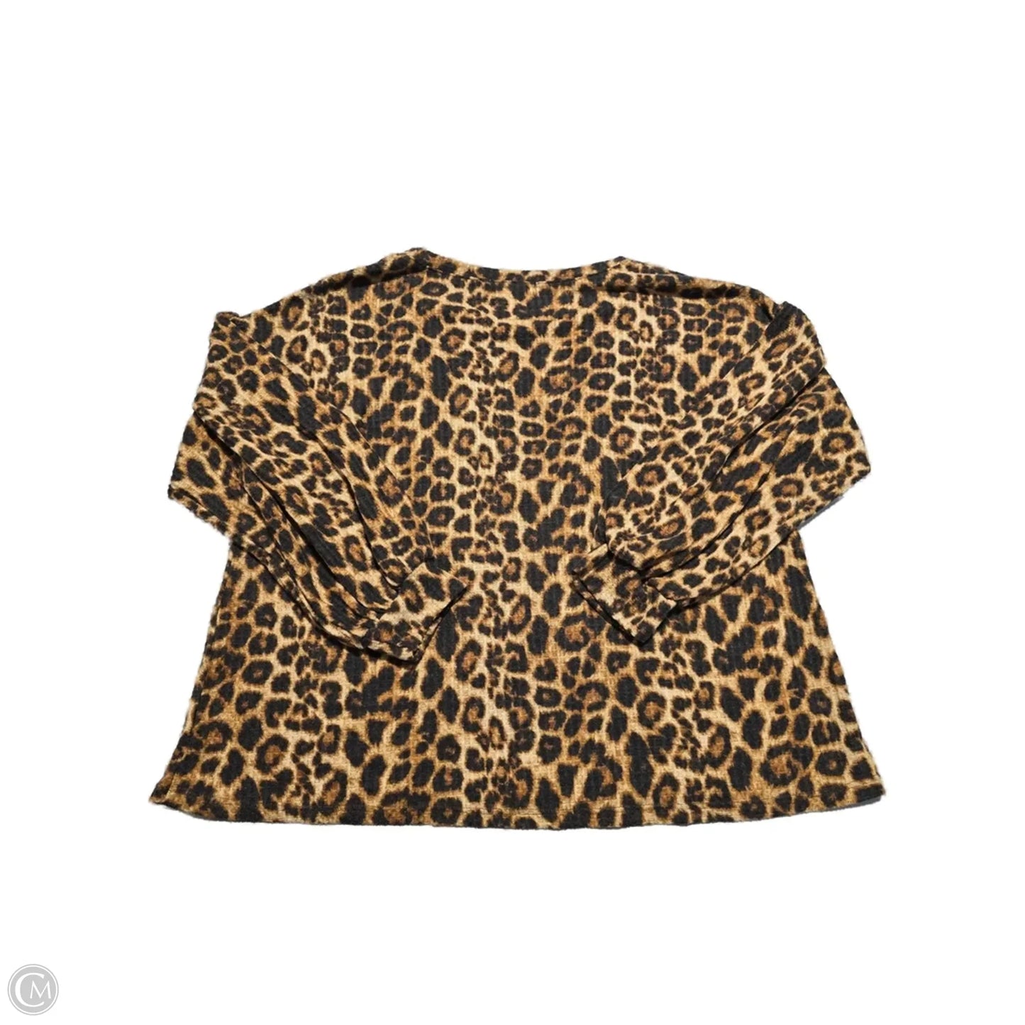 Top Long Sleeve Basic By Chris And Carol In Animal Print, Size: Xl