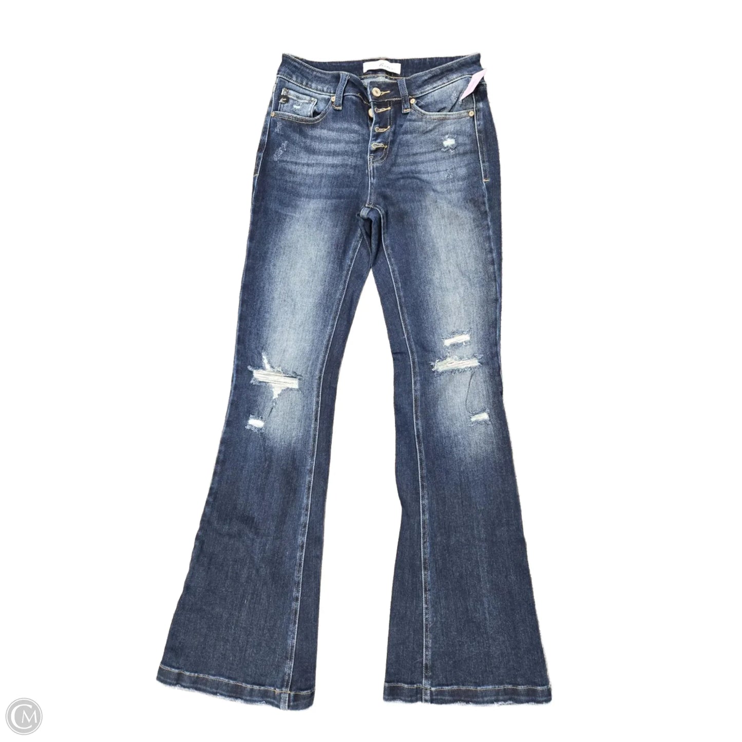Jeans Flared By Kancan In Blue Denim, Size: 4