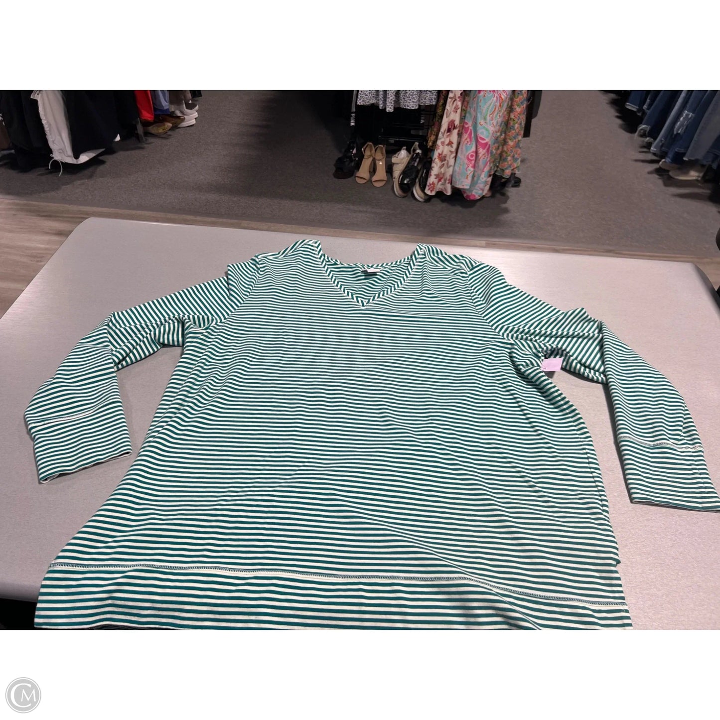 Top Long Sleeve By Chicos In Striped Pattern, Size: Xxl