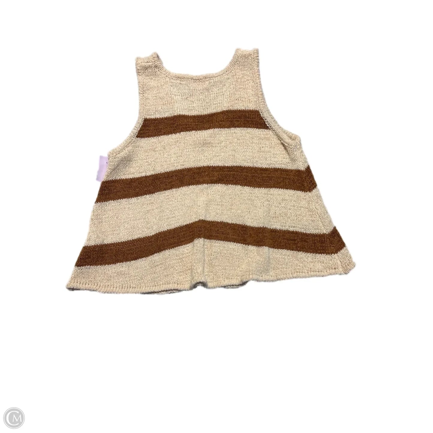 Top Sleeveless By Pink Lily In Brown & Cream, Size: M
