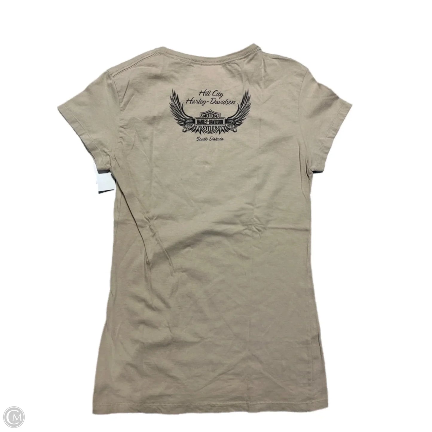Top Short Sleeve By Harley Davidson In Beige, Size: Xl