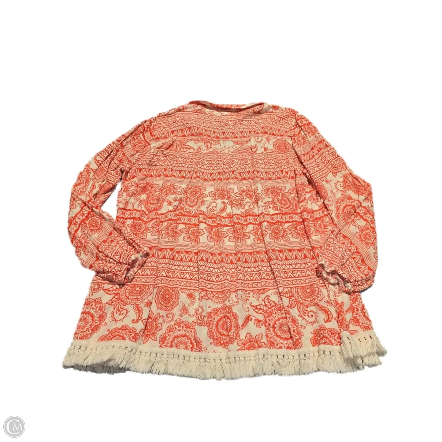 Top Long Sleeve By Ivy Jane In Red & White, Size: L