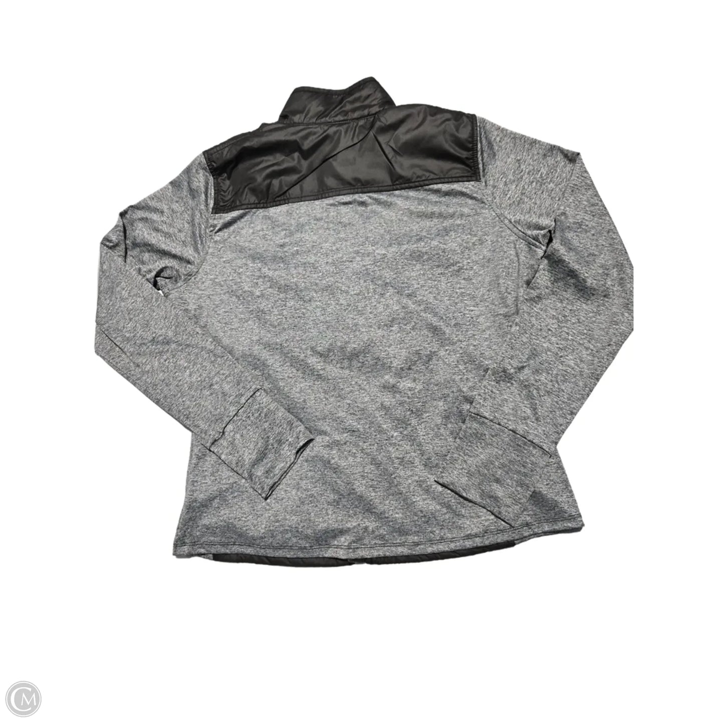 Athletic Top Long Sleeve Collar By Cme In Black & Grey, Size: M