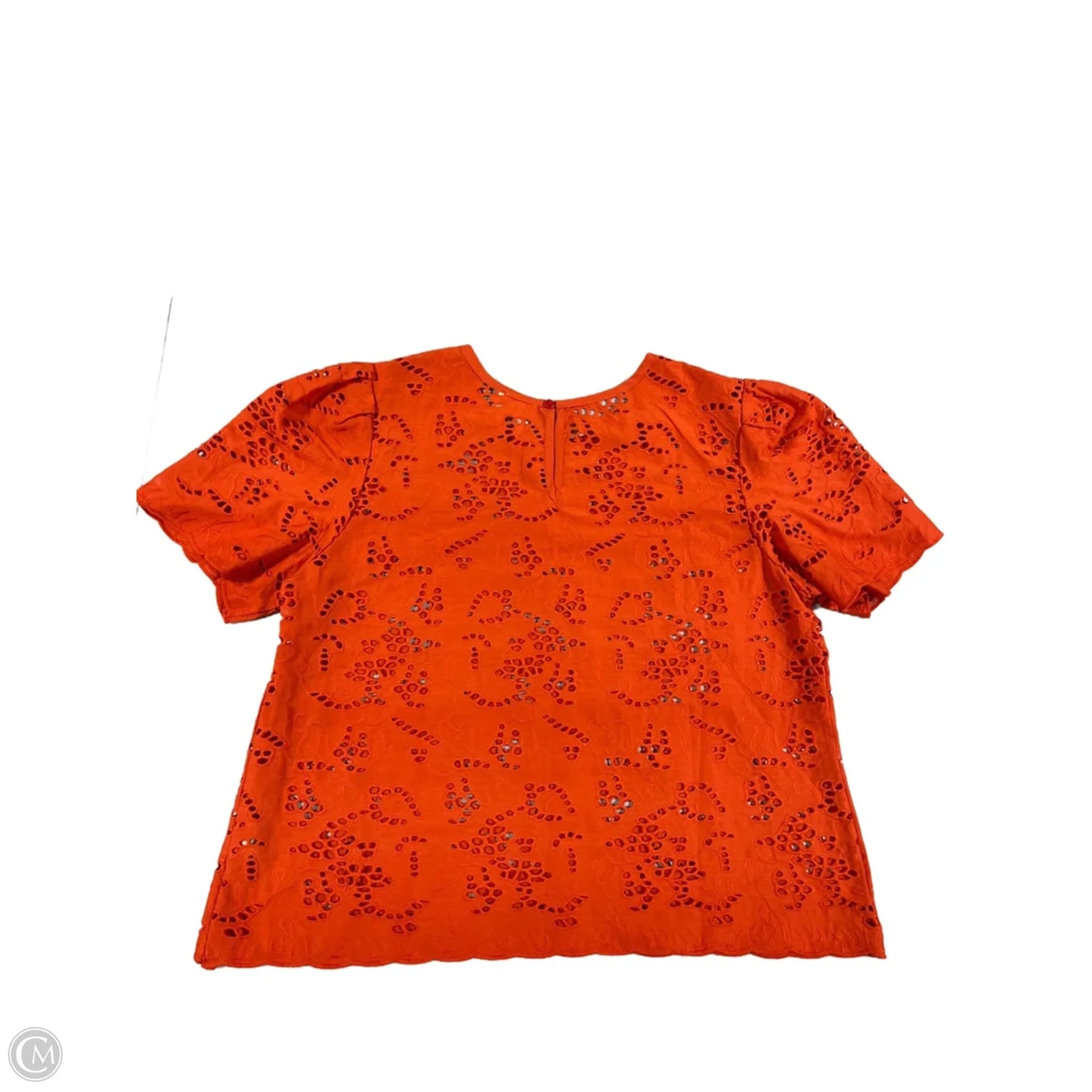 Top Short Sleeve By Nicole Miller In Orange, Size: L