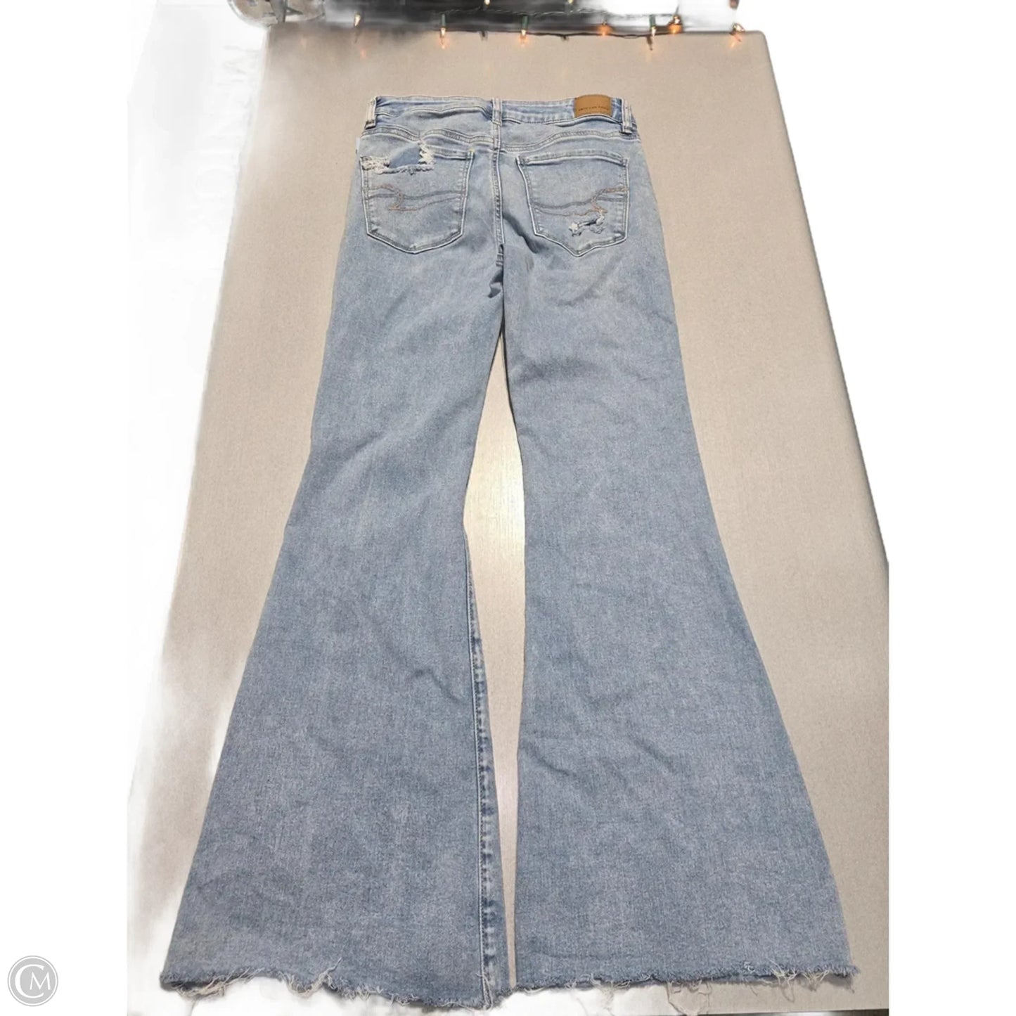 Jeans Flared By American Eagle In Blue Denim, Size: 8