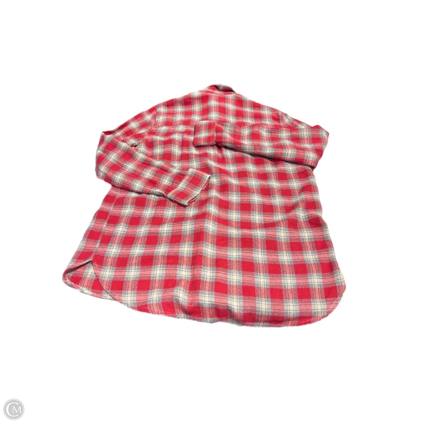 Top Long Sleeve By Madewell In Plaid Pattern, Size: S