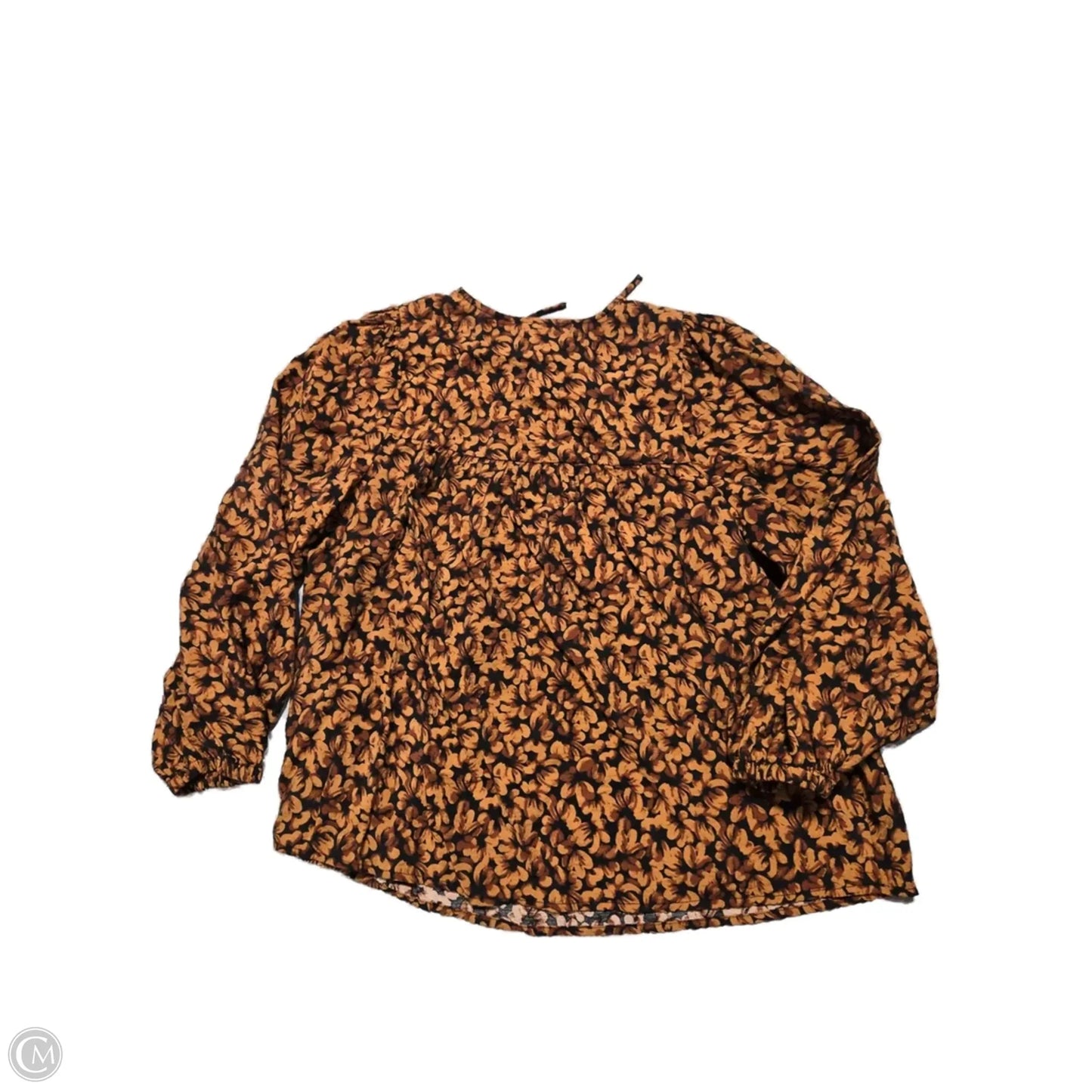 Top Long Sleeve By A New Day In Black & Orange, Size: S