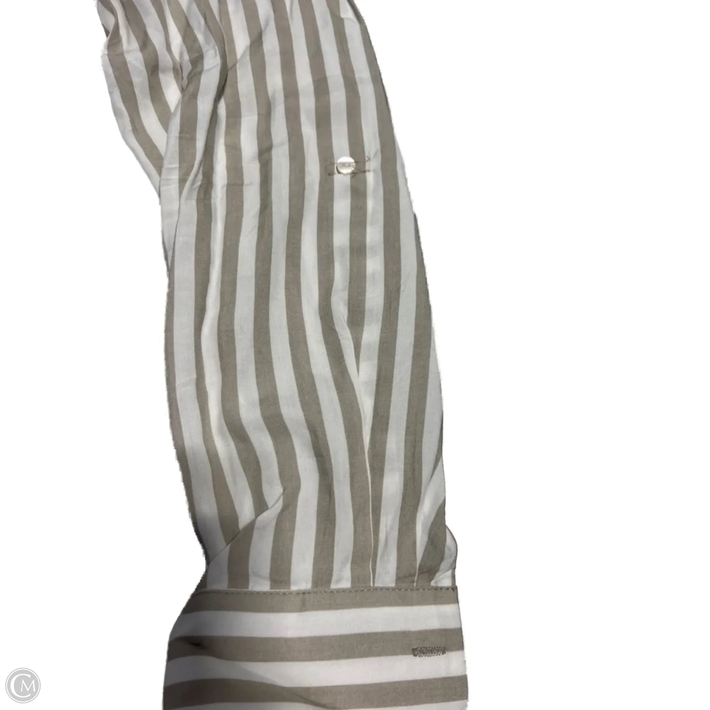 Blouse Long Sleeve By Jane And Delancey In Striped Pattern, Size: L