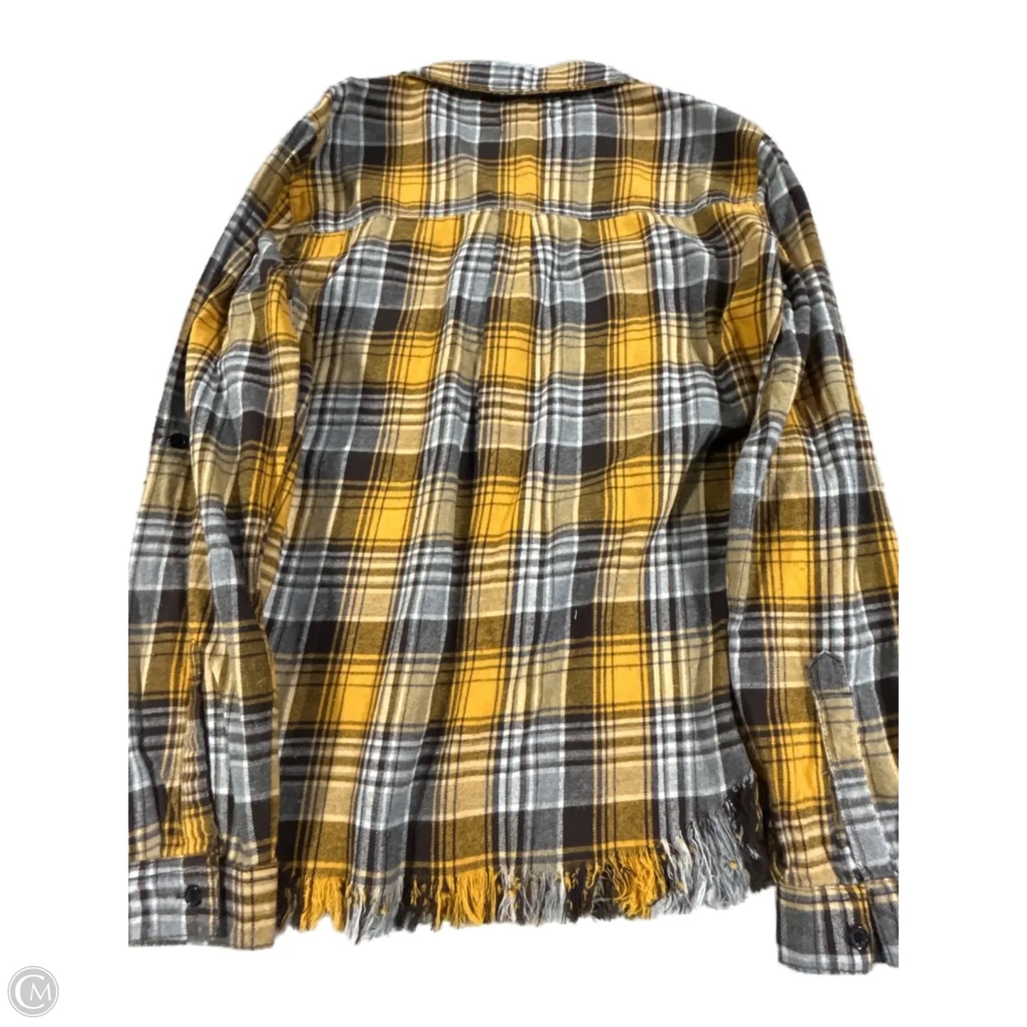 Top Long Sleeve By Risen In Plaid Pattern, Size: S