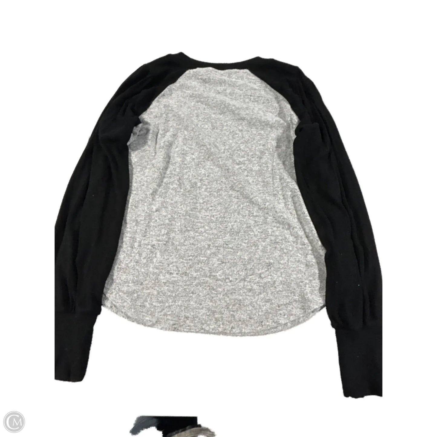 Top Long Sleeve By Evereve In Black & Grey, Size: S