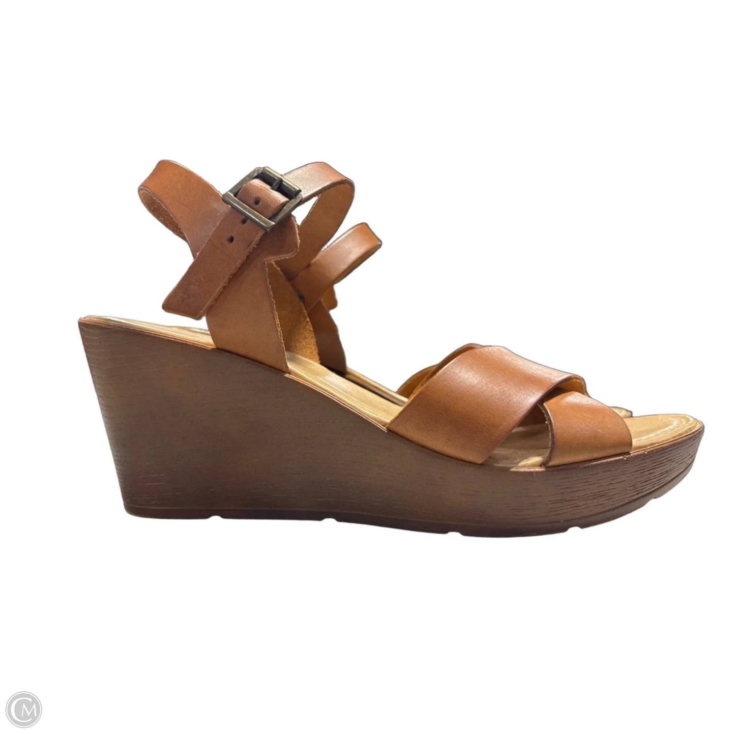 Sandals Heels Wedge By Cmc In Brown, Size: 9