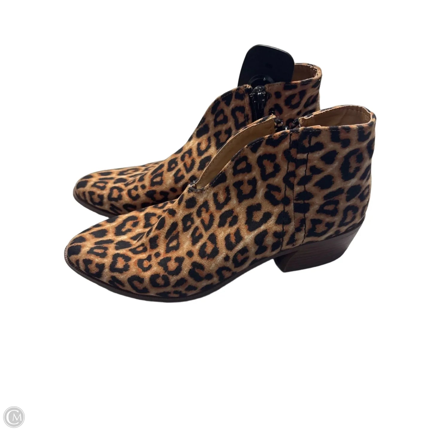 Boots Ankle Heels By Qupid In Animal Print, Size: 6