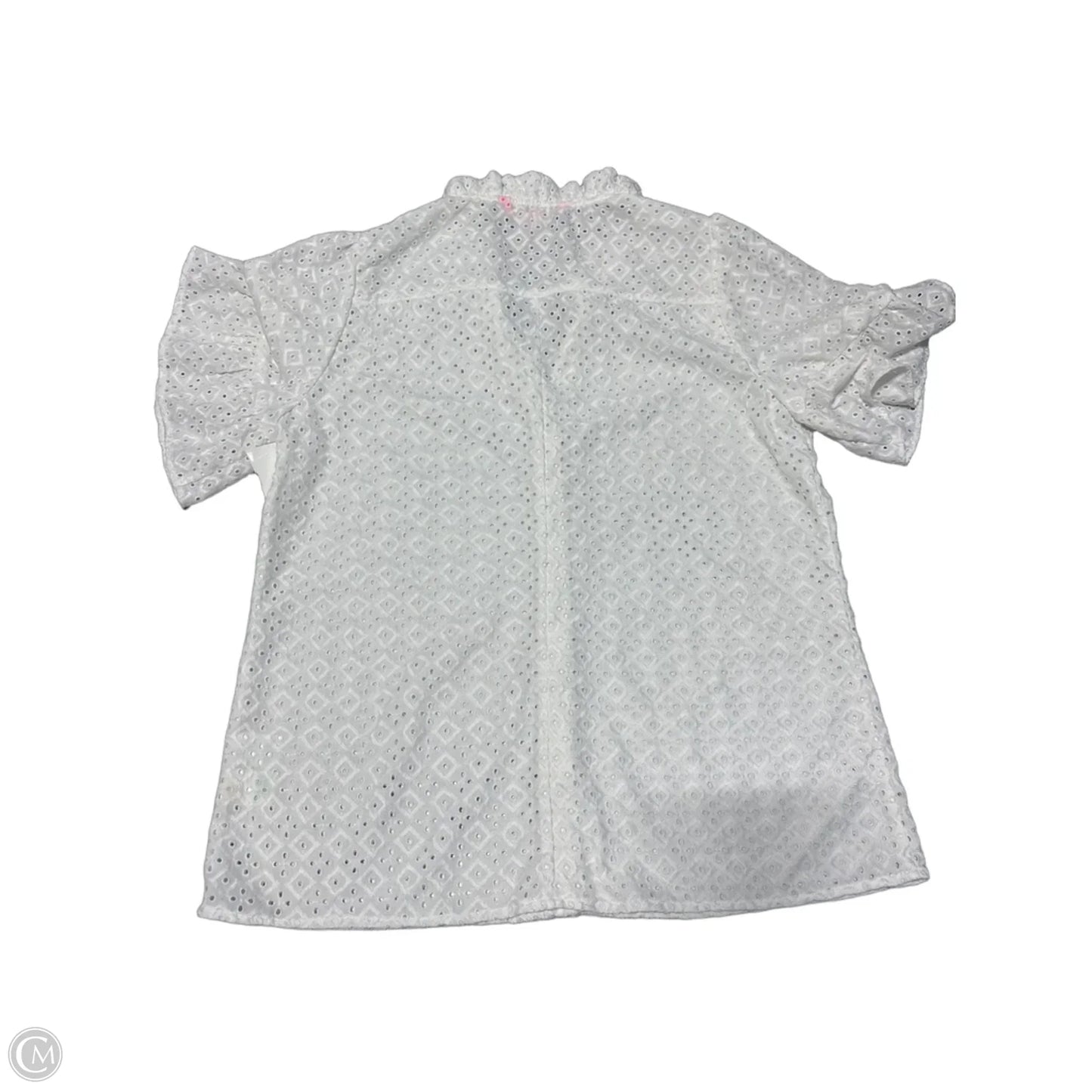 Top Short Sleeve Designer By Lilly Pulitzer In White, Size: S
