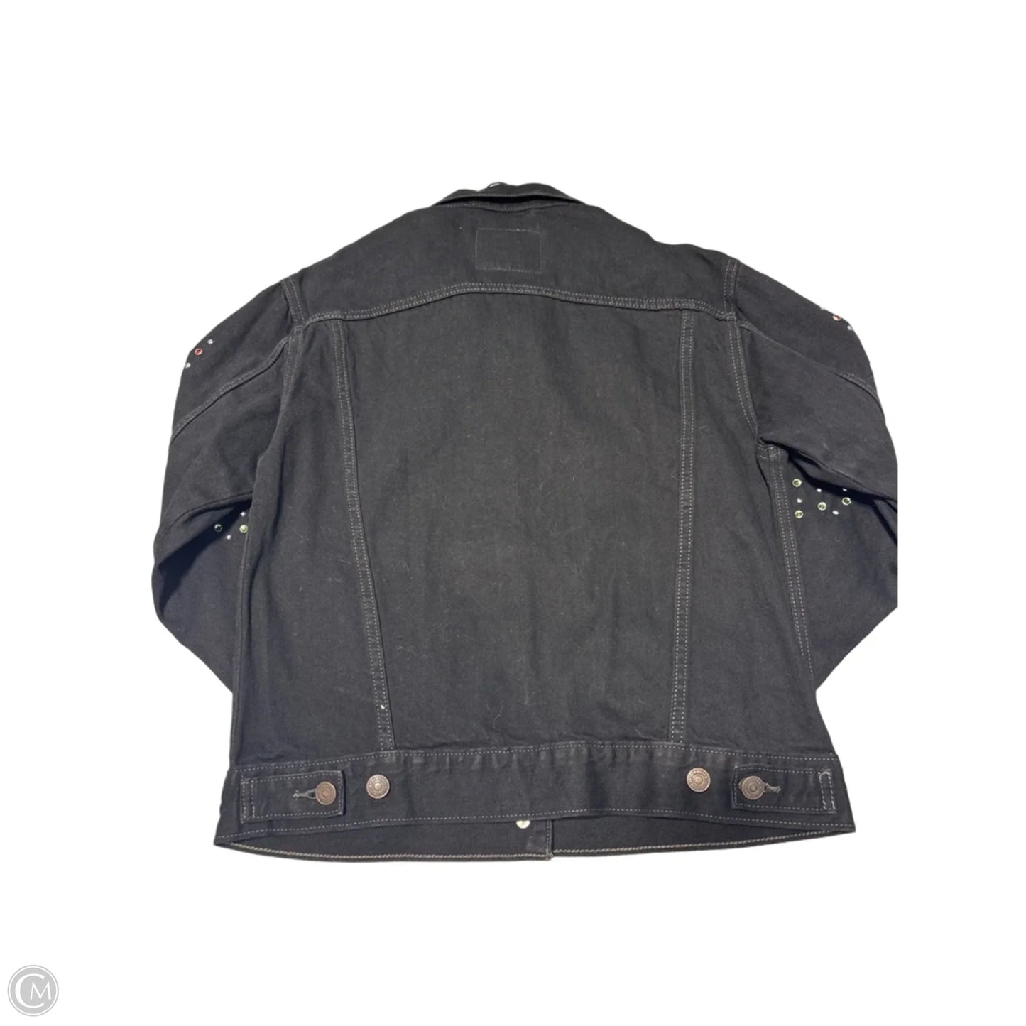 Jacket Denim By Levis In Black Denim, Size: S