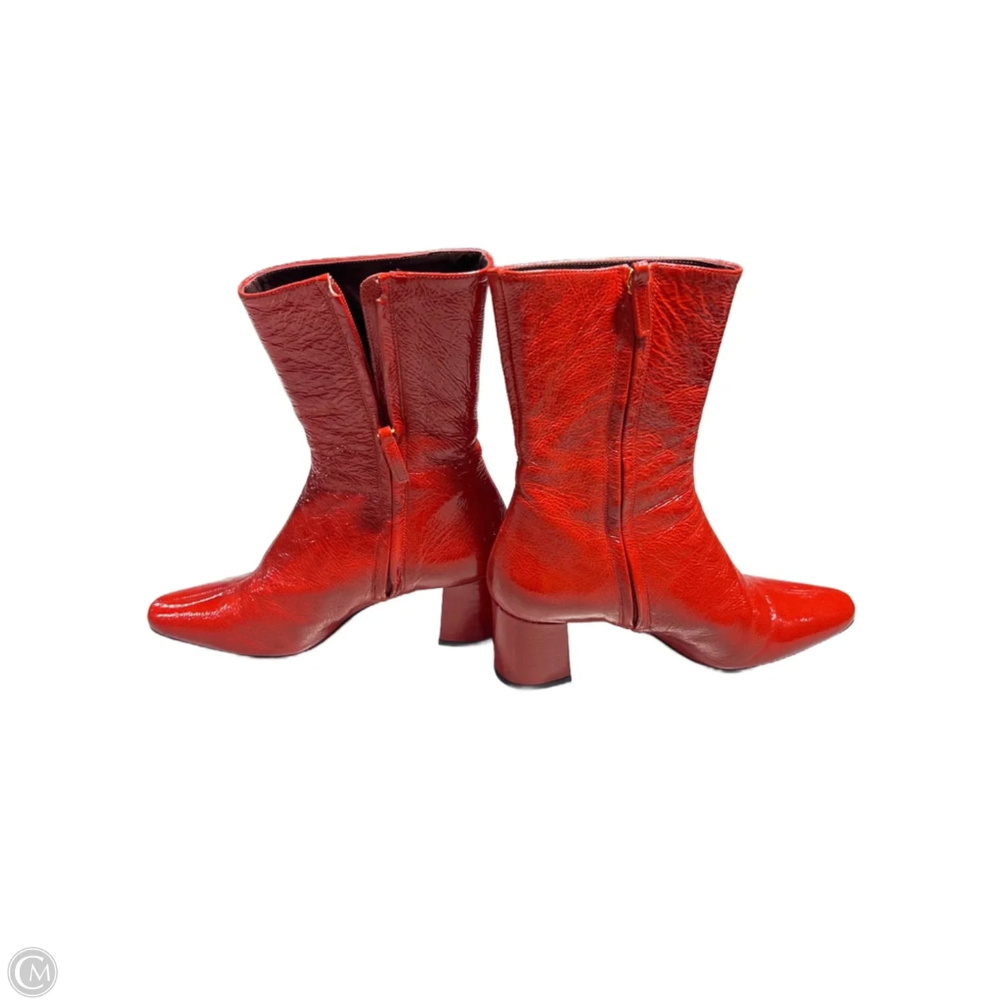 Boots Mid-calf Heels By Cma In Red, Size: 9
