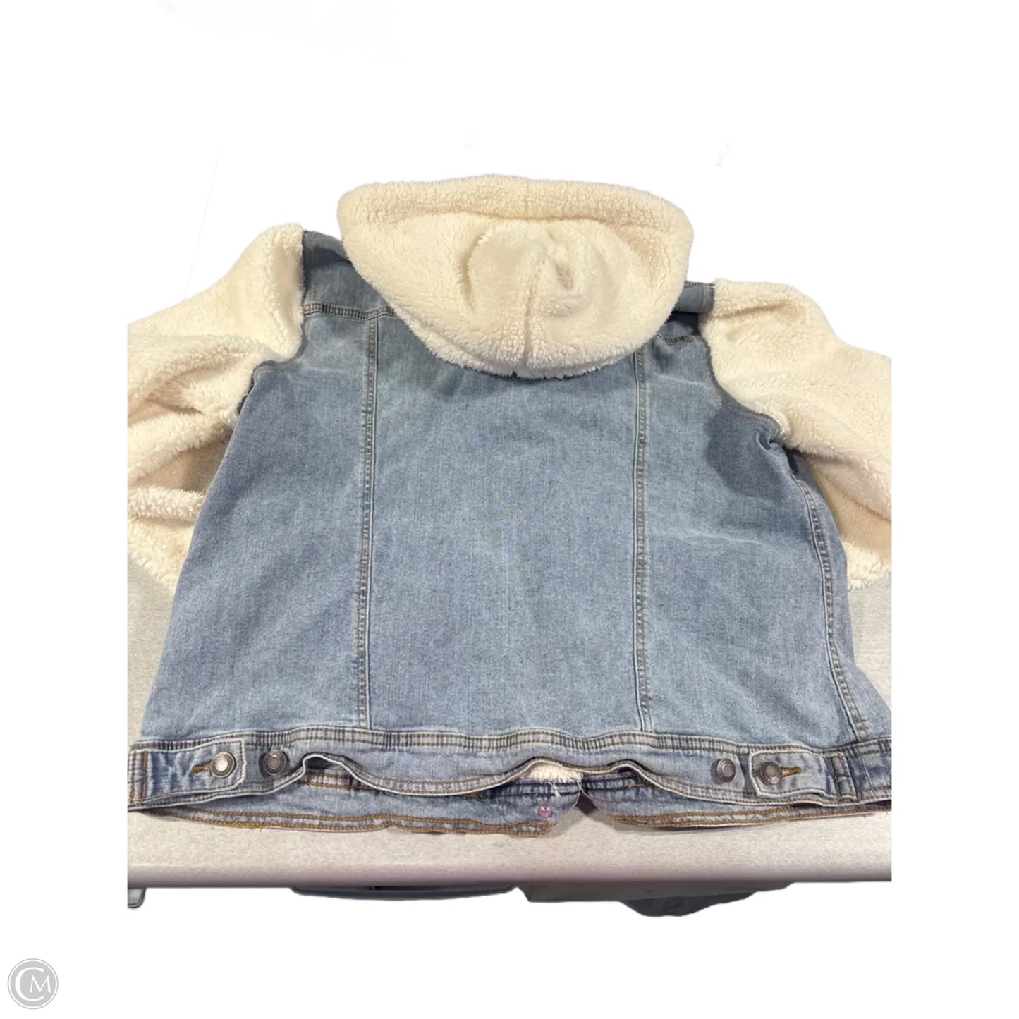 Jacket Faux Fur & Sherpa By Maurices In Blue Denim, Size: Xxl