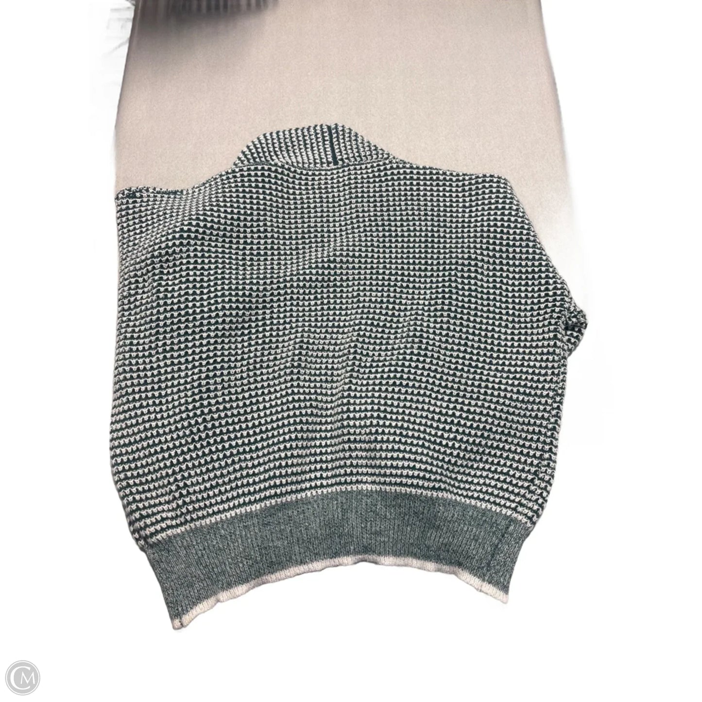 Sweater Cardigan By Shein In Green & White, Size: L