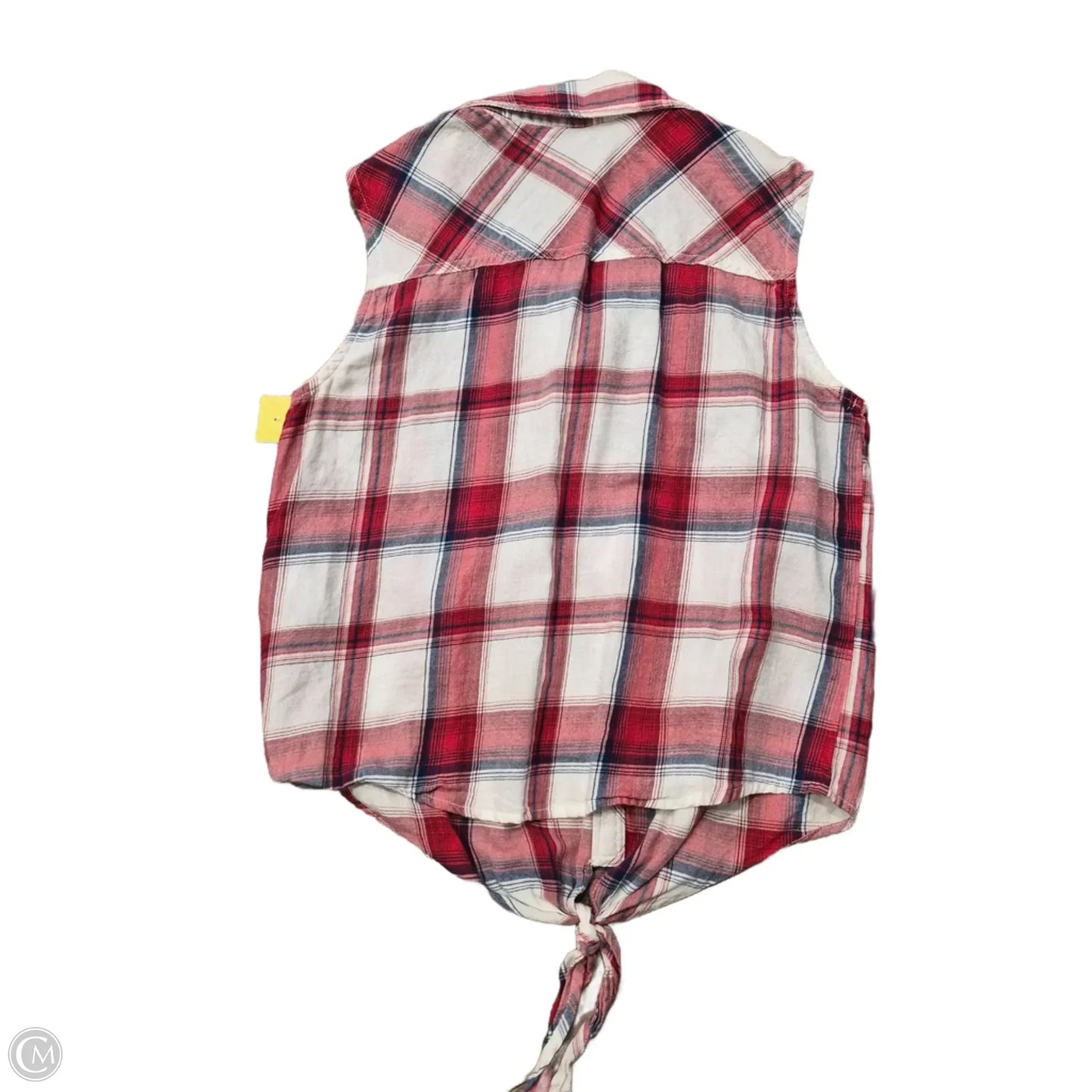Top Sleeveless By Cmc In Plaid Pattern, Size: S