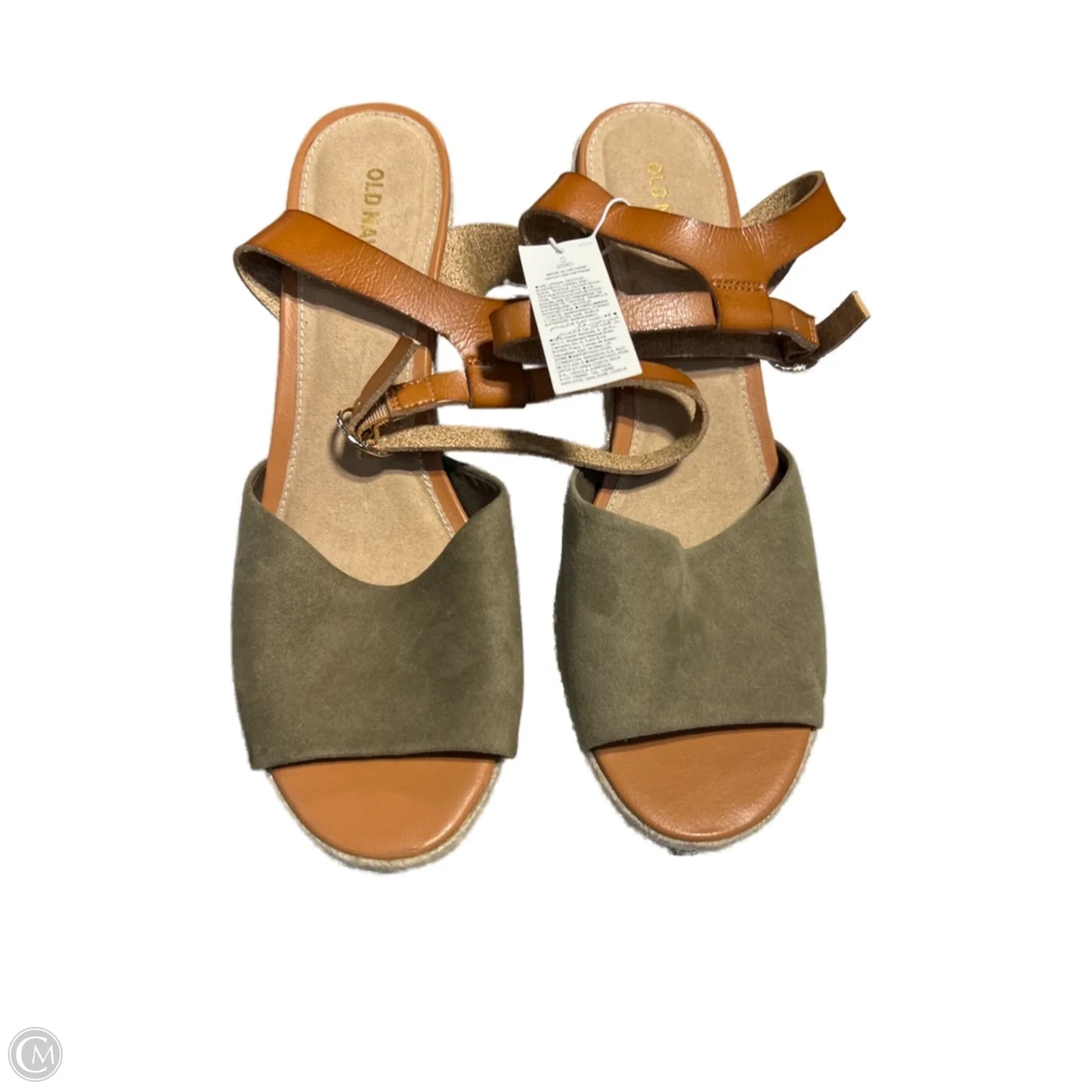 Shoes Heels Wedge By Old Navy In Brown & Green, Size: 10