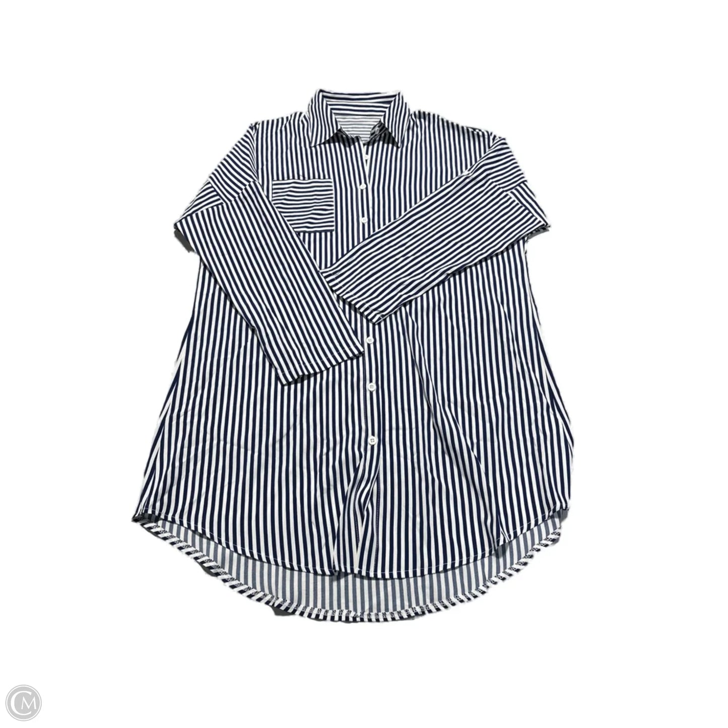 Top Long Sleeve By Shein In Striped Pattern, Size: L
