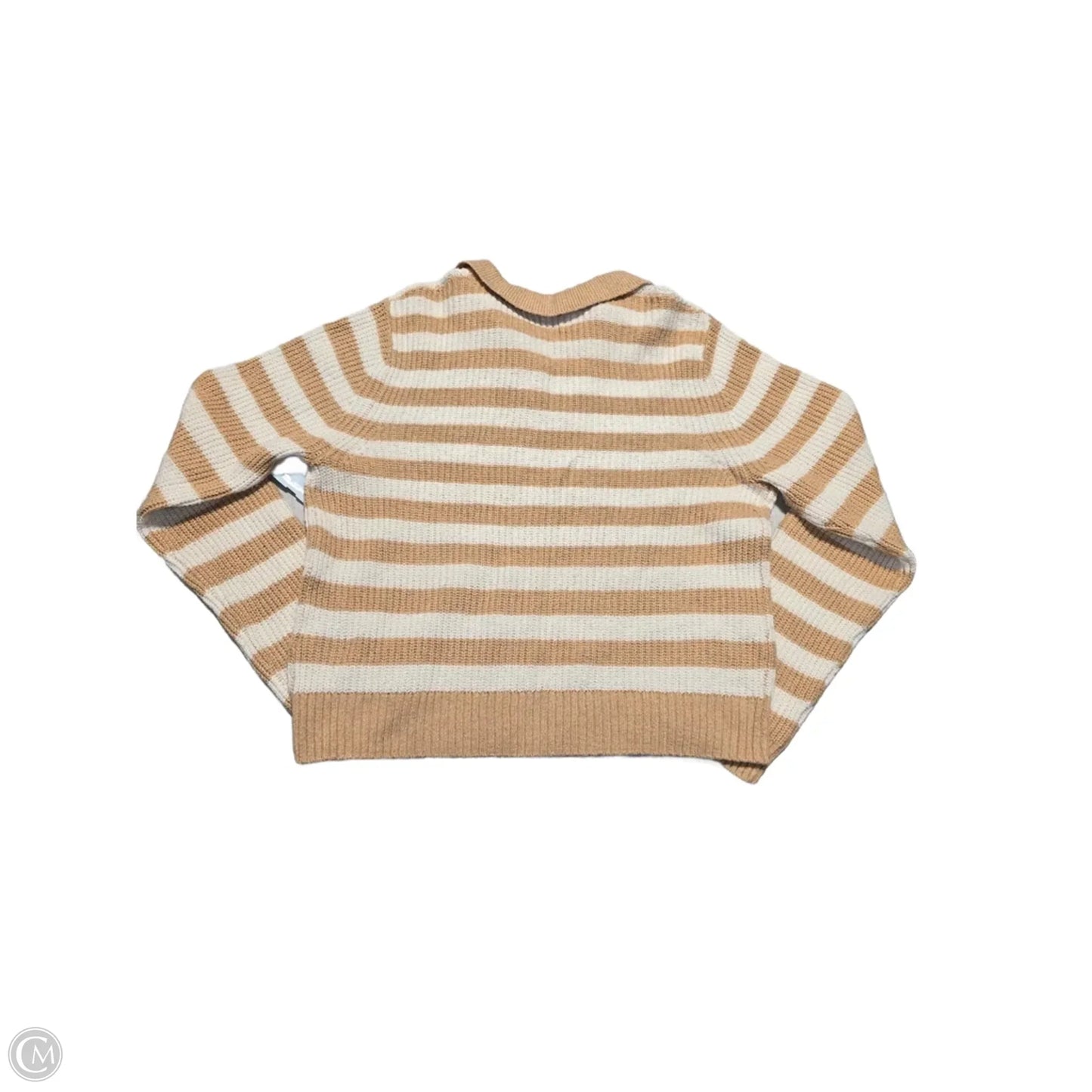 Sweater By American Eagle In Orange & White, Size: L