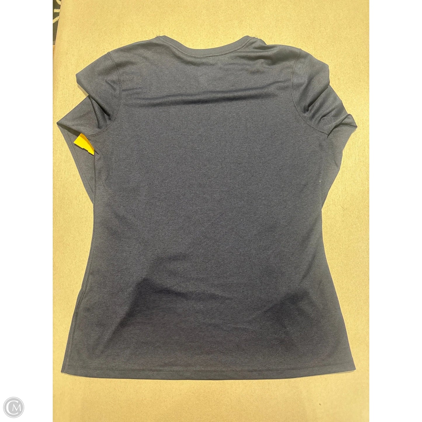 Athletic Top Long Sleeve Collar By Nike In Navy, Size: M