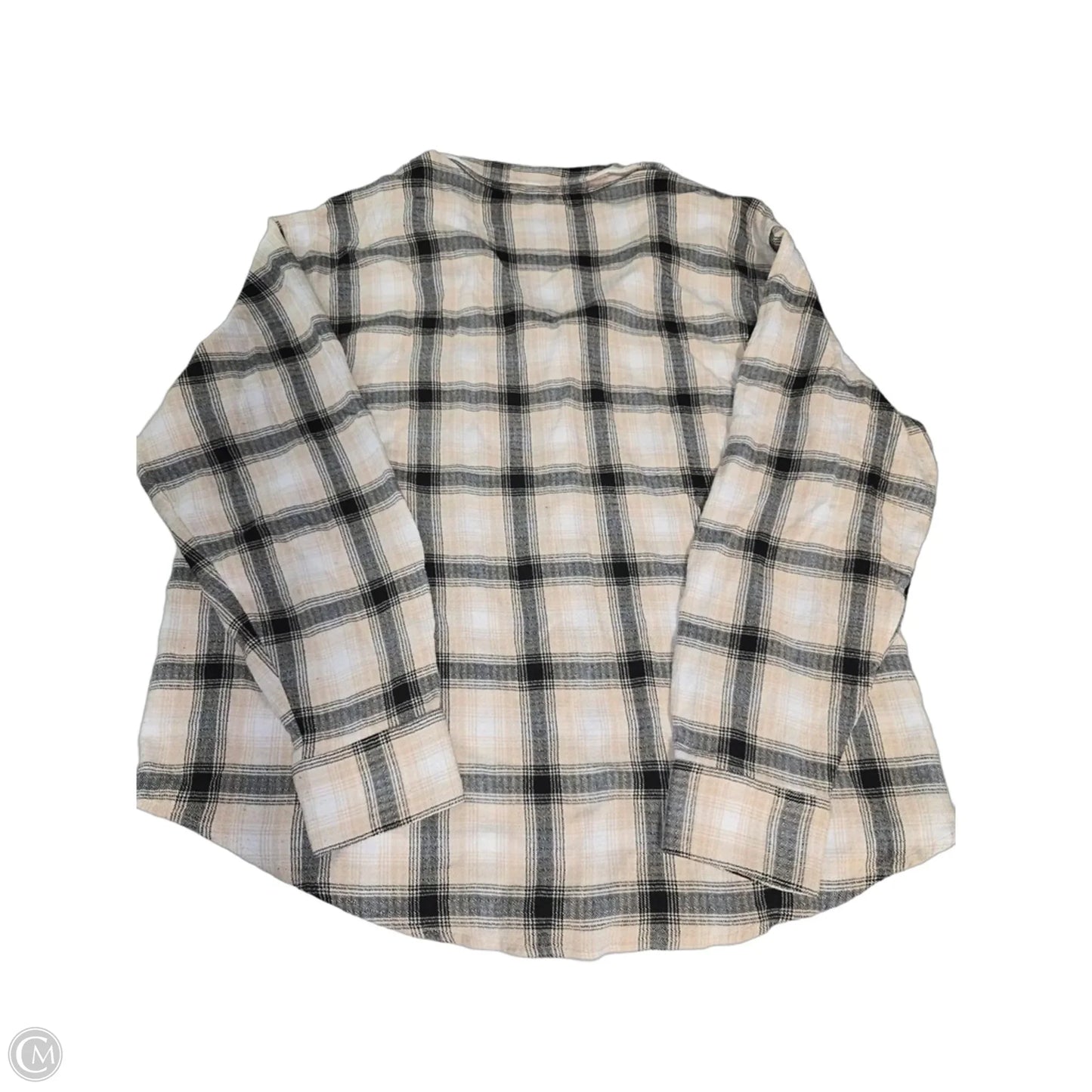 Top Long Sleeve By Maurices In Plaid Pattern, Size: L