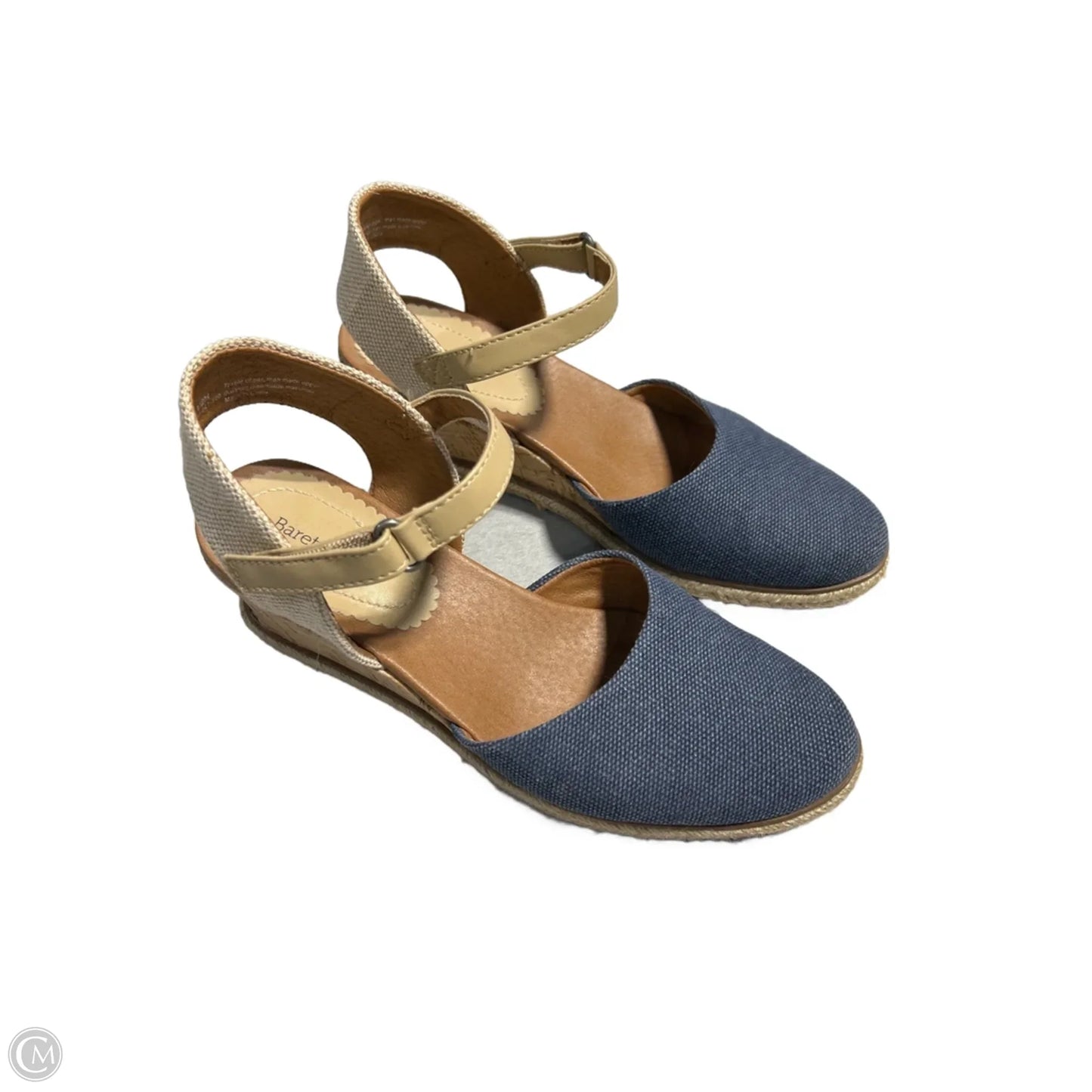 Sandals Heels Block By Bare Traps In Blue & Brown, Size: 8.5