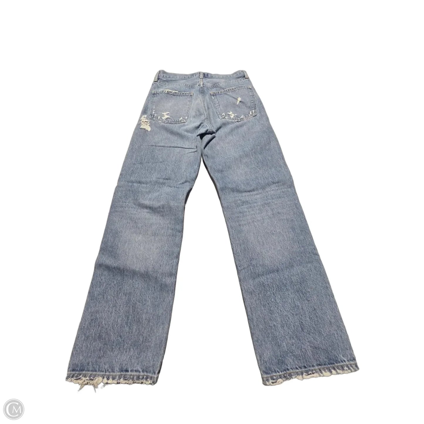 Jeans Straight By Agolde In Blue Denim, Size: 4
