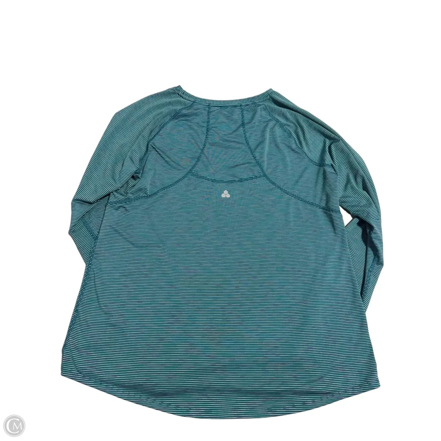 Athletic Top Long Sleeve Collar By Tek Gear In Green, Size: L
